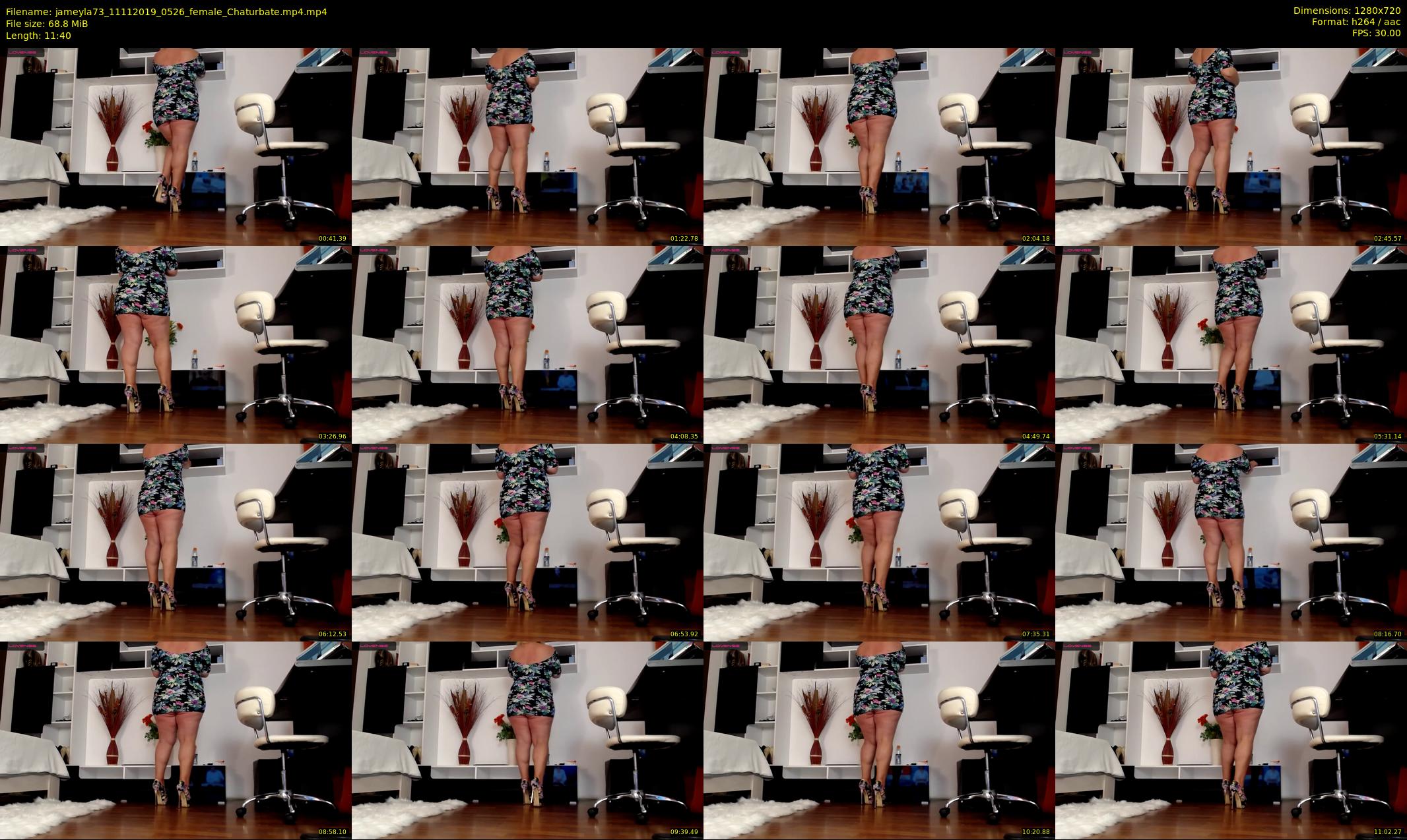 jameyla73 — 12 minute Chaturbate female cam show recording, 720p, Nov 11, 2019