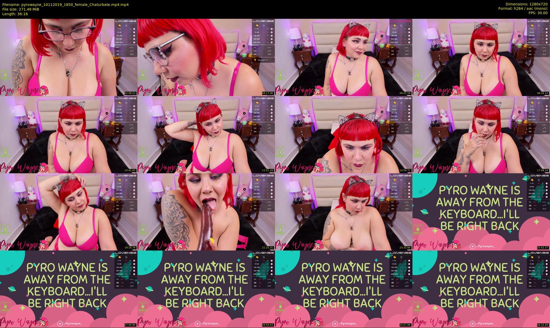 pyrowayne — 37 minute Chaturbate female cam show recording, 720p, Nov 10, 2019
