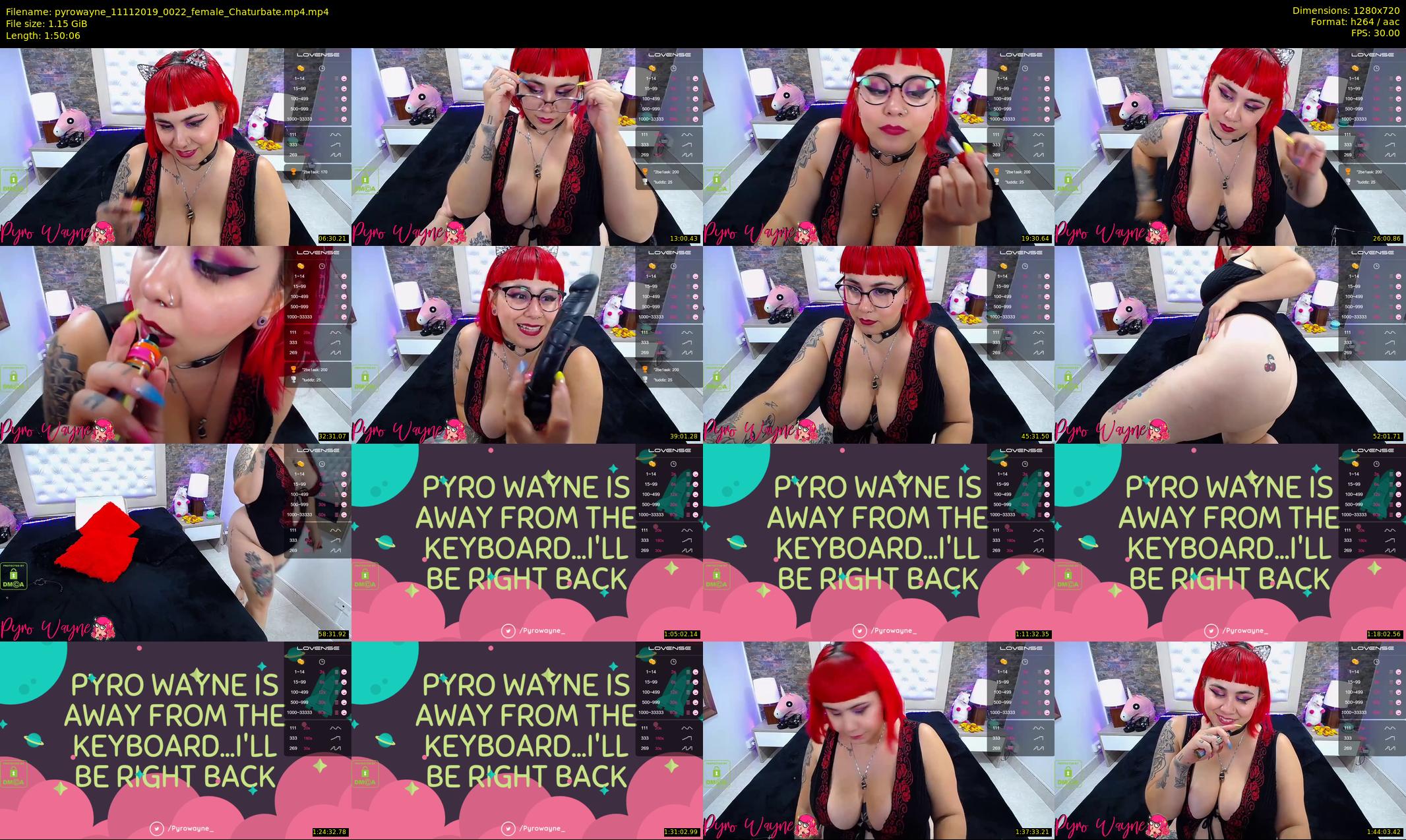 pyrowayne — 111 minute Chaturbate female cam show recording, 720p, Nov 11, 2019