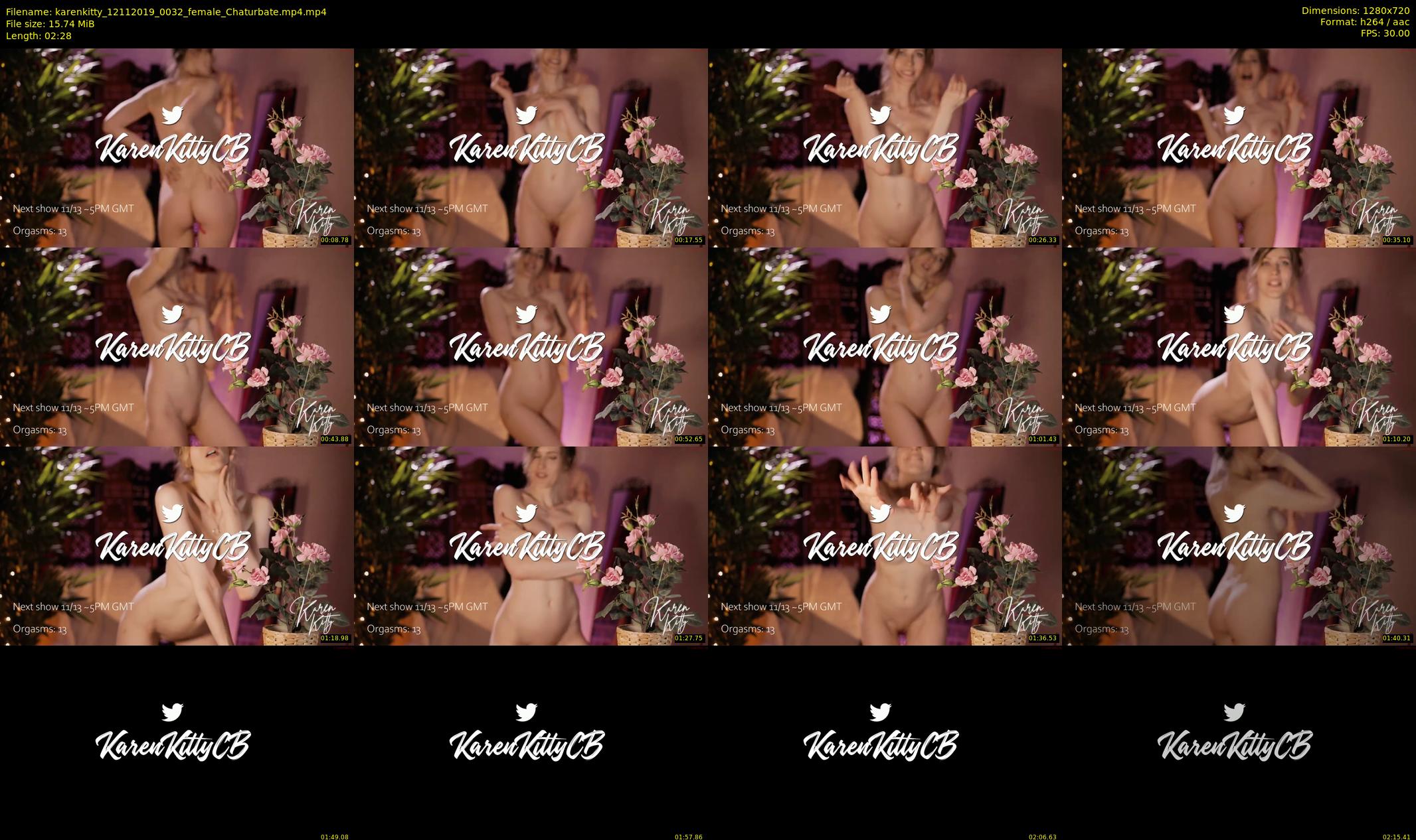 karenkitty — 3 minute Chaturbate female cam show recording, 720p, Nov 12, 2019