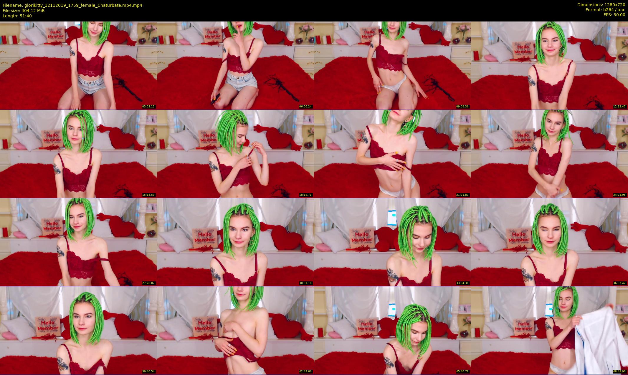 glorikitty — 52 minute Chaturbate female cam show recording, 720p, Nov 12, 2019