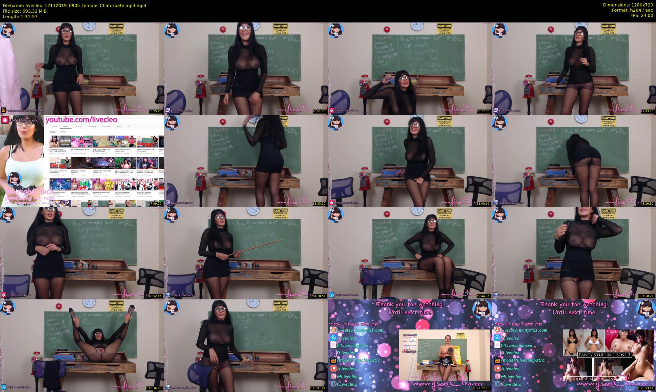 livecleo — 92 minute Chaturbate female cam show recording, 720p, Nov 12, 2019