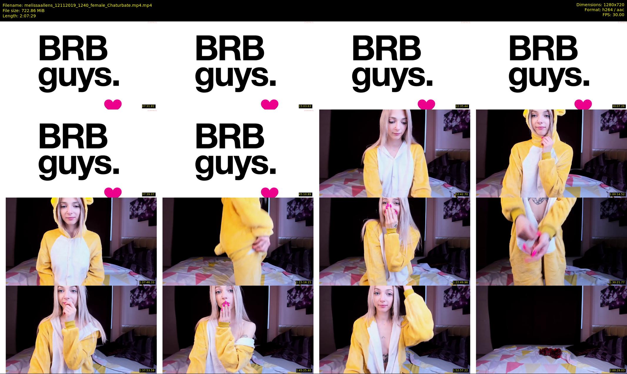 melissaallens — 128 minute Chaturbate female cam show recording, 720p, Nov 12, 2019