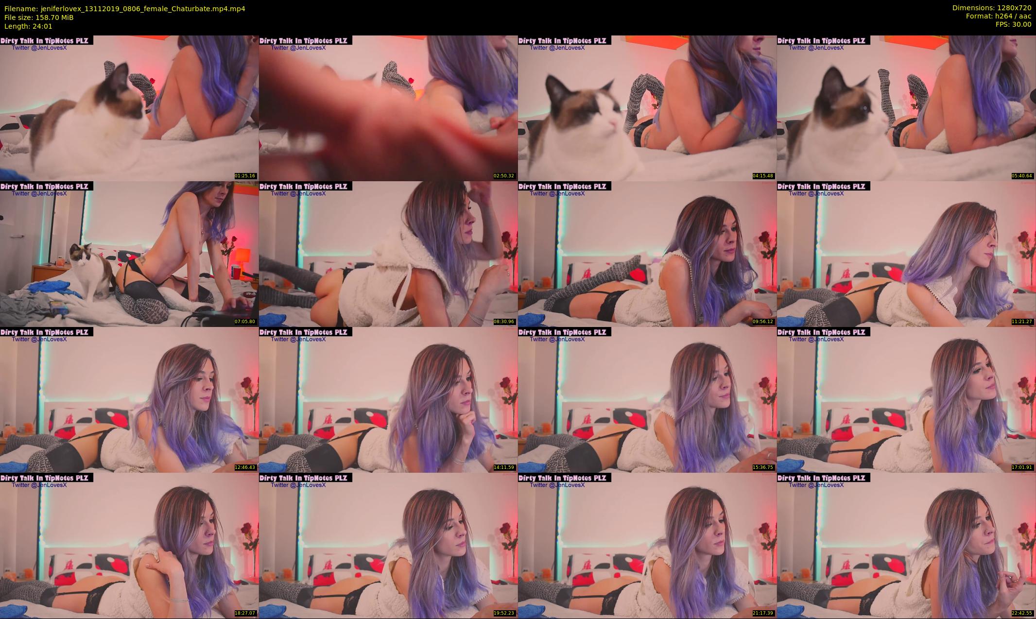 jeniferlovex — 25 minute Chaturbate female cam show recording, 720p, Nov 13, 2019