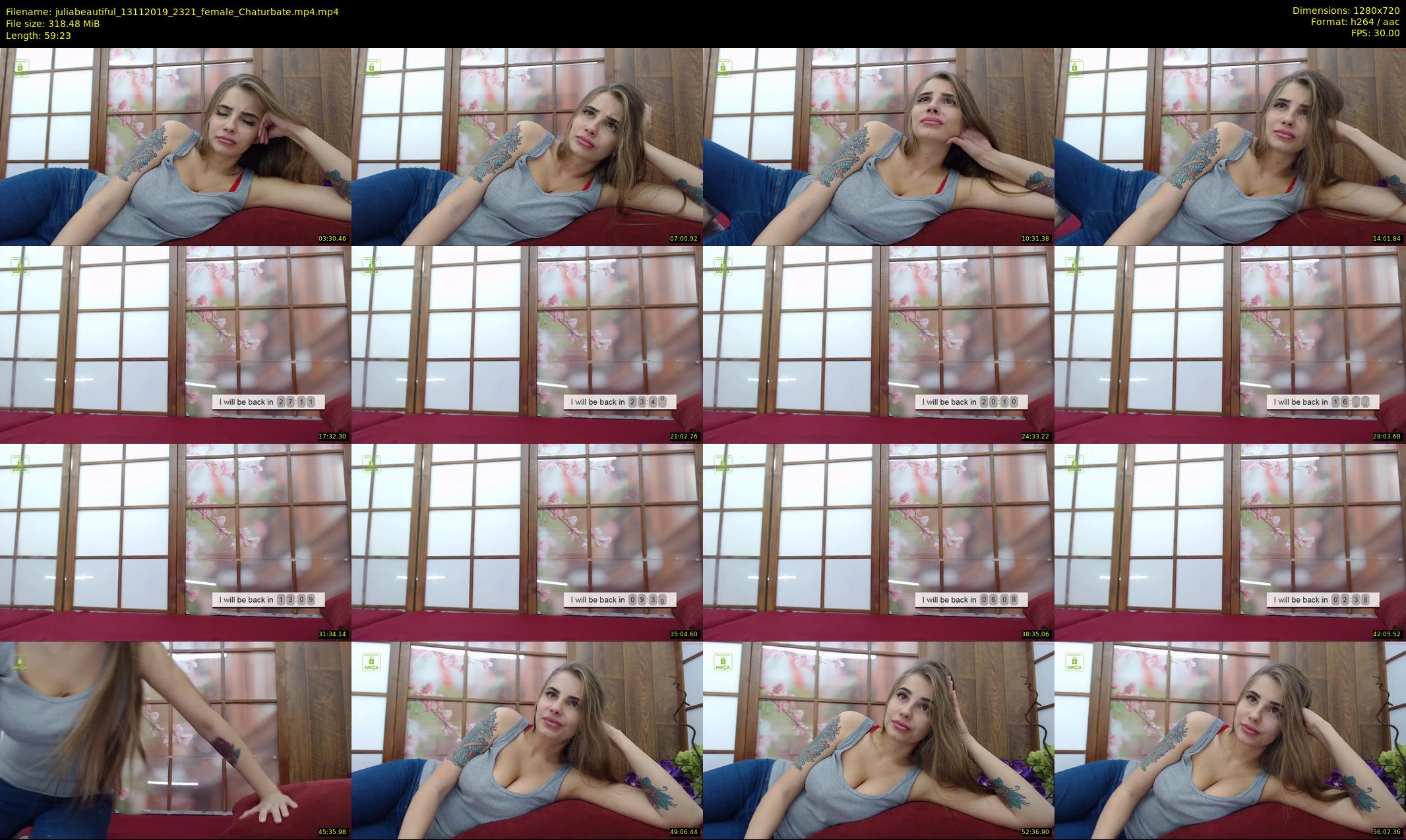 juliabeautiful — 60 minute Chaturbate female cam show recording, 720p, Nov 13, 2019
