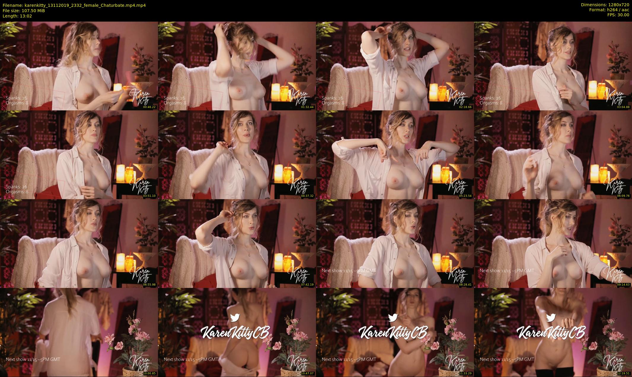 karenkitty — 14 minute Chaturbate female cam show recording, 720p, Nov 13, 2019