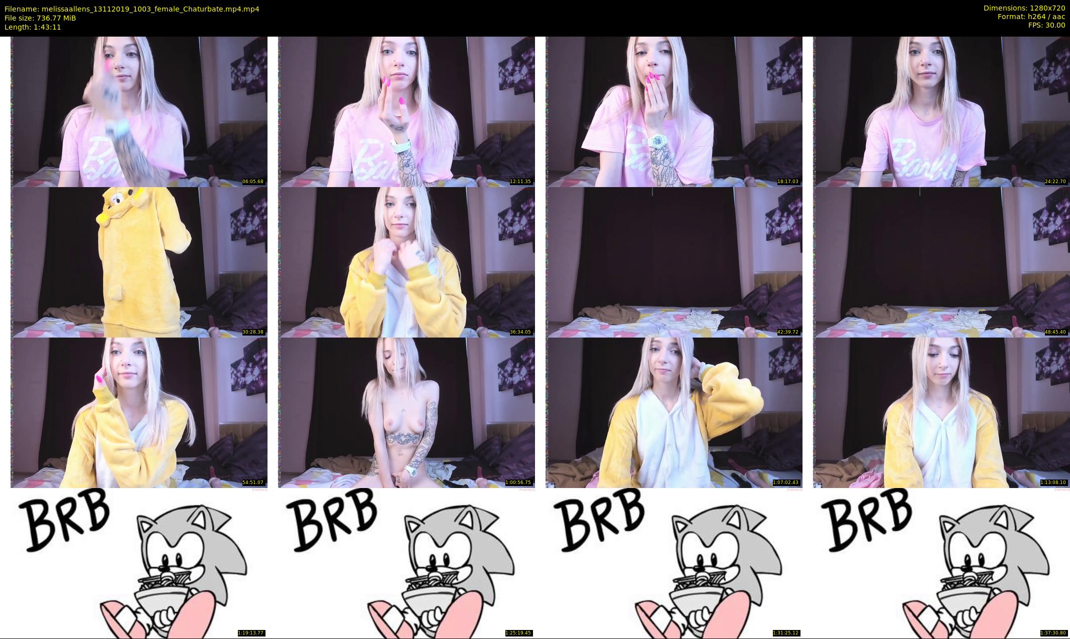 melissaallens — 104 minute Chaturbate female cam show recording, 720p, Nov 13, 2019