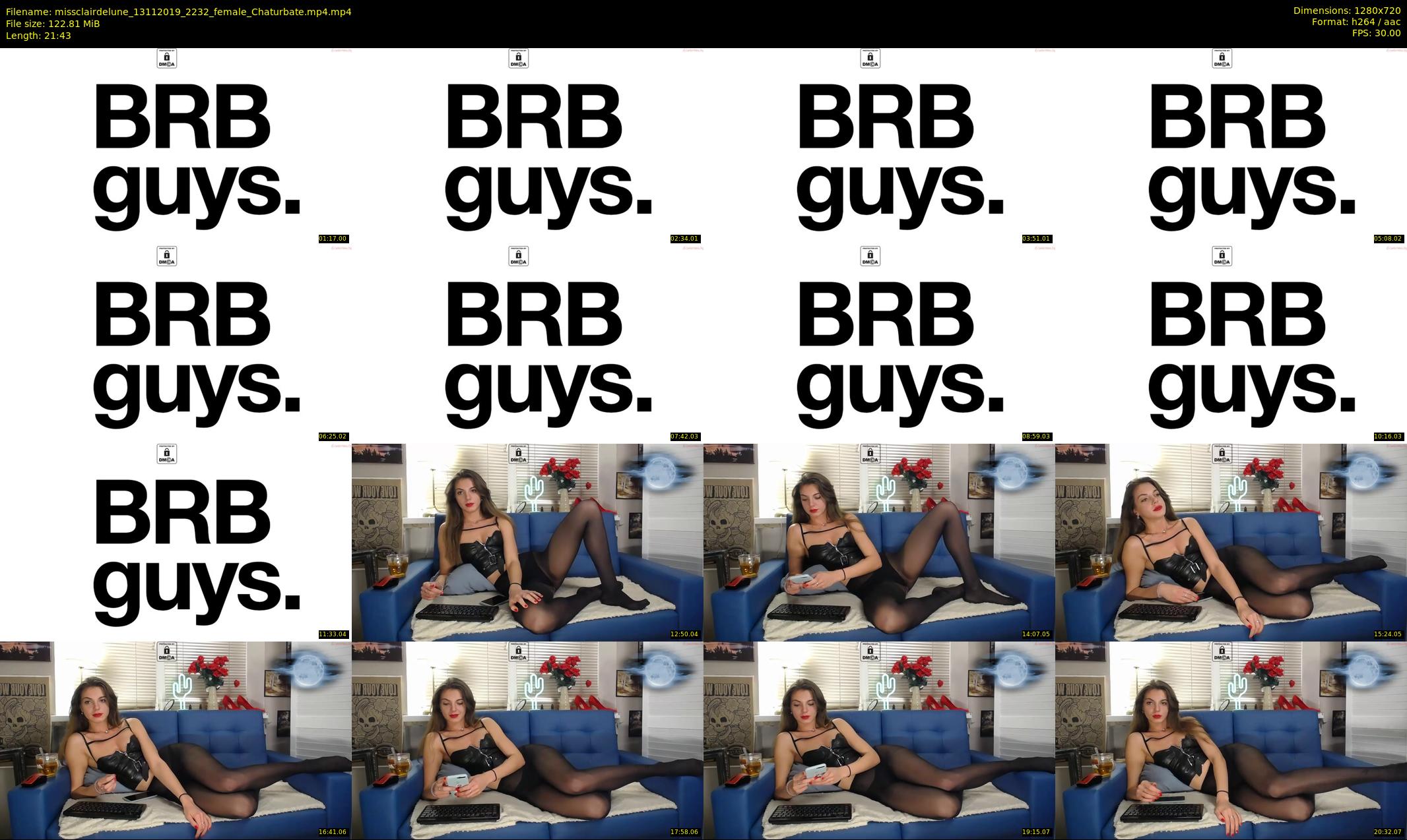 missclairdelune — 22 minute Chaturbate female cam show recording, 720p, Nov 13, 2019