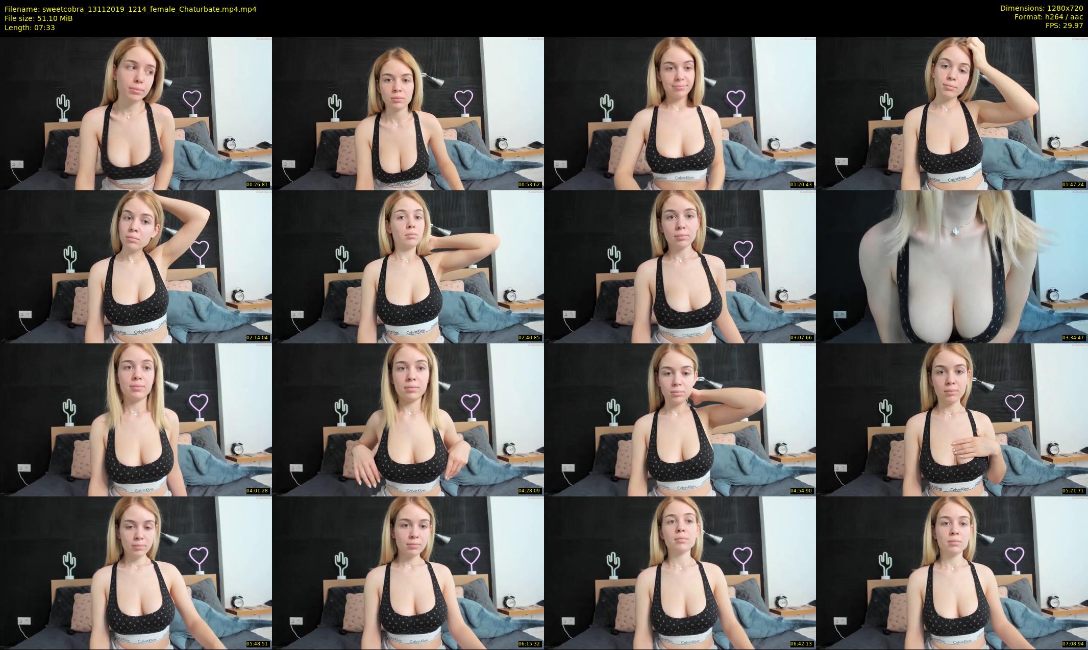sweetcobra — 8 minute Chaturbate female cam show recording, 720p, Nov 13, 2019
