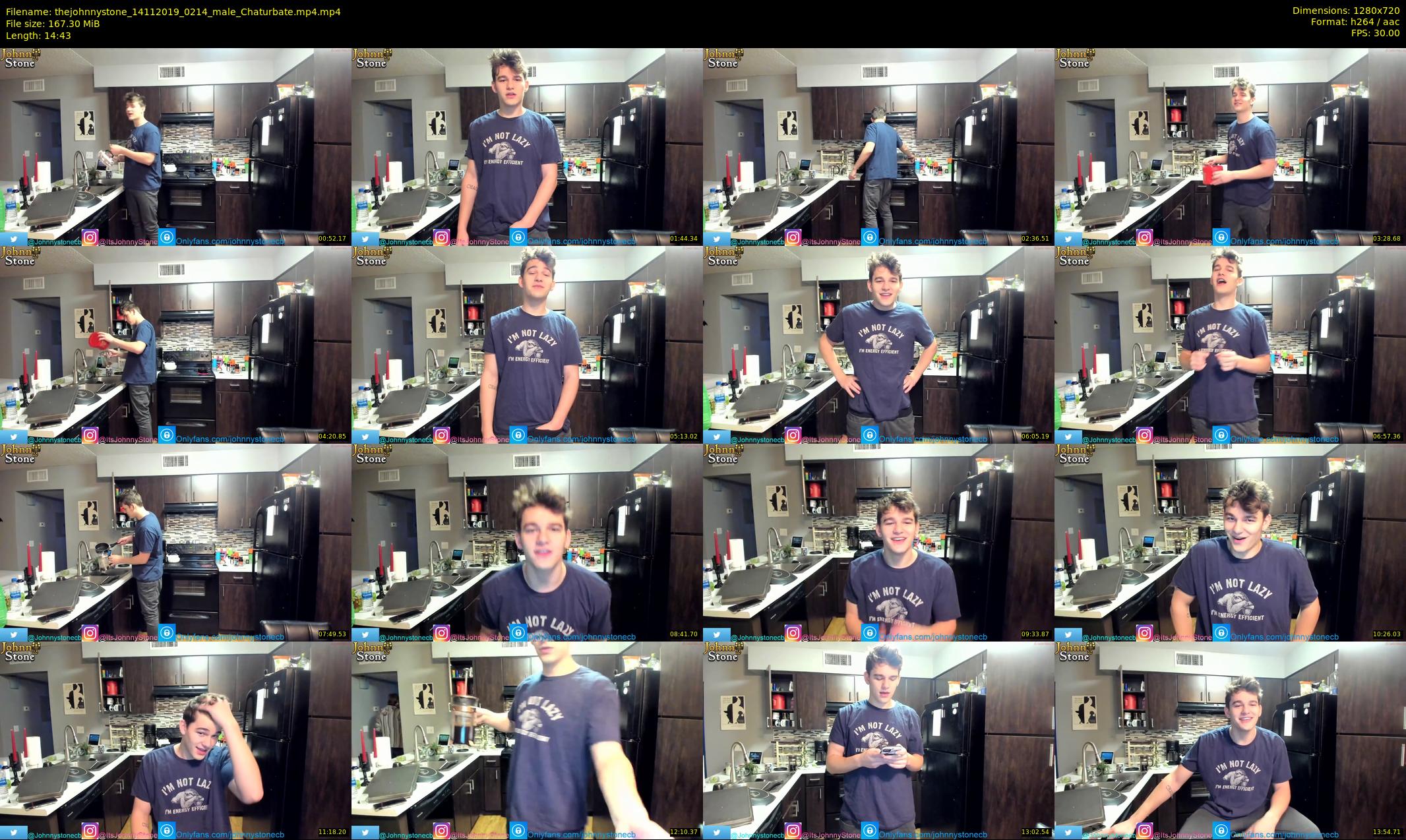 thejohnnystone — 15 minute Chaturbate male cam show recording, 720p, Nov 14, 2019