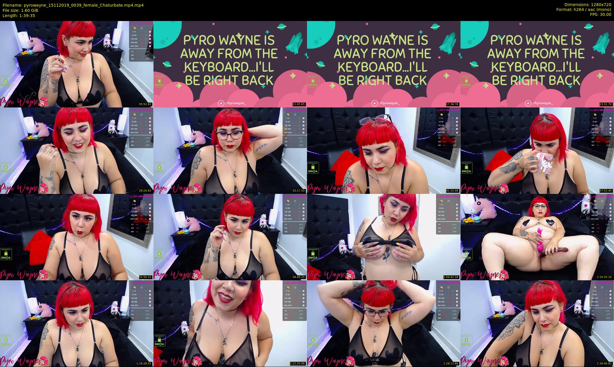 pyrowayne — 100 minute Chaturbate female cam show recording, 720p, Nov 15, 2019