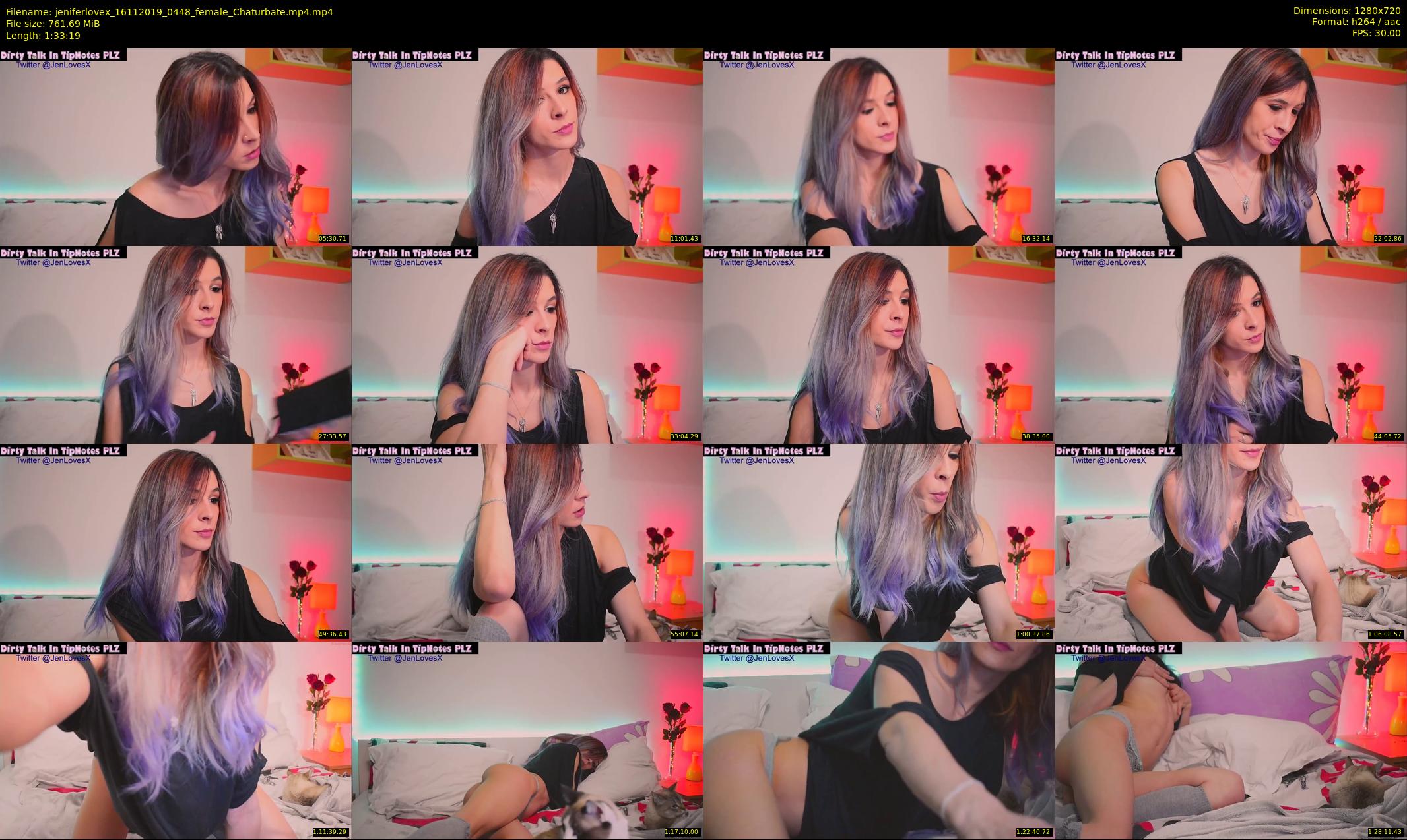 jeniferlovex — 94 minute Chaturbate female cam show recording, 720p, Nov 16, 2019