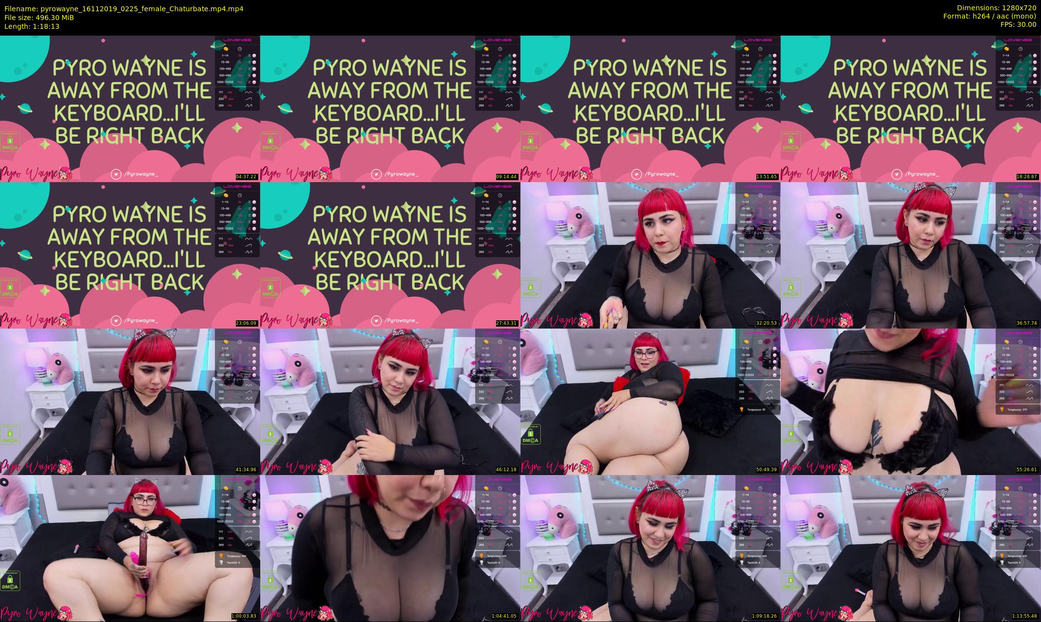 pyrowayne — 79 minute Chaturbate female cam show recording, 720p, Nov 16, 2019