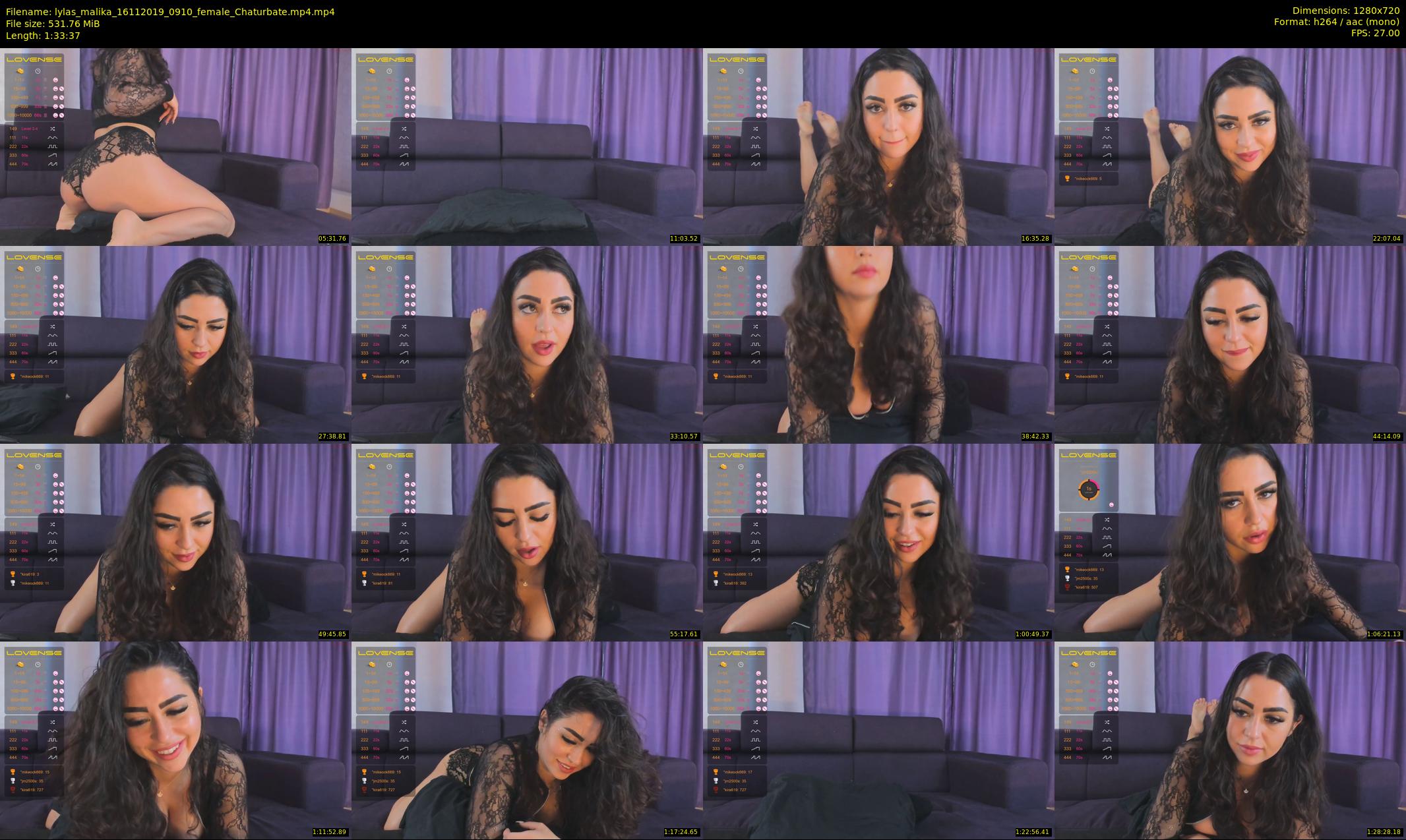 lylas_malika — 94 minute Chaturbate female cam show recording, 720p, Nov 16, 2019