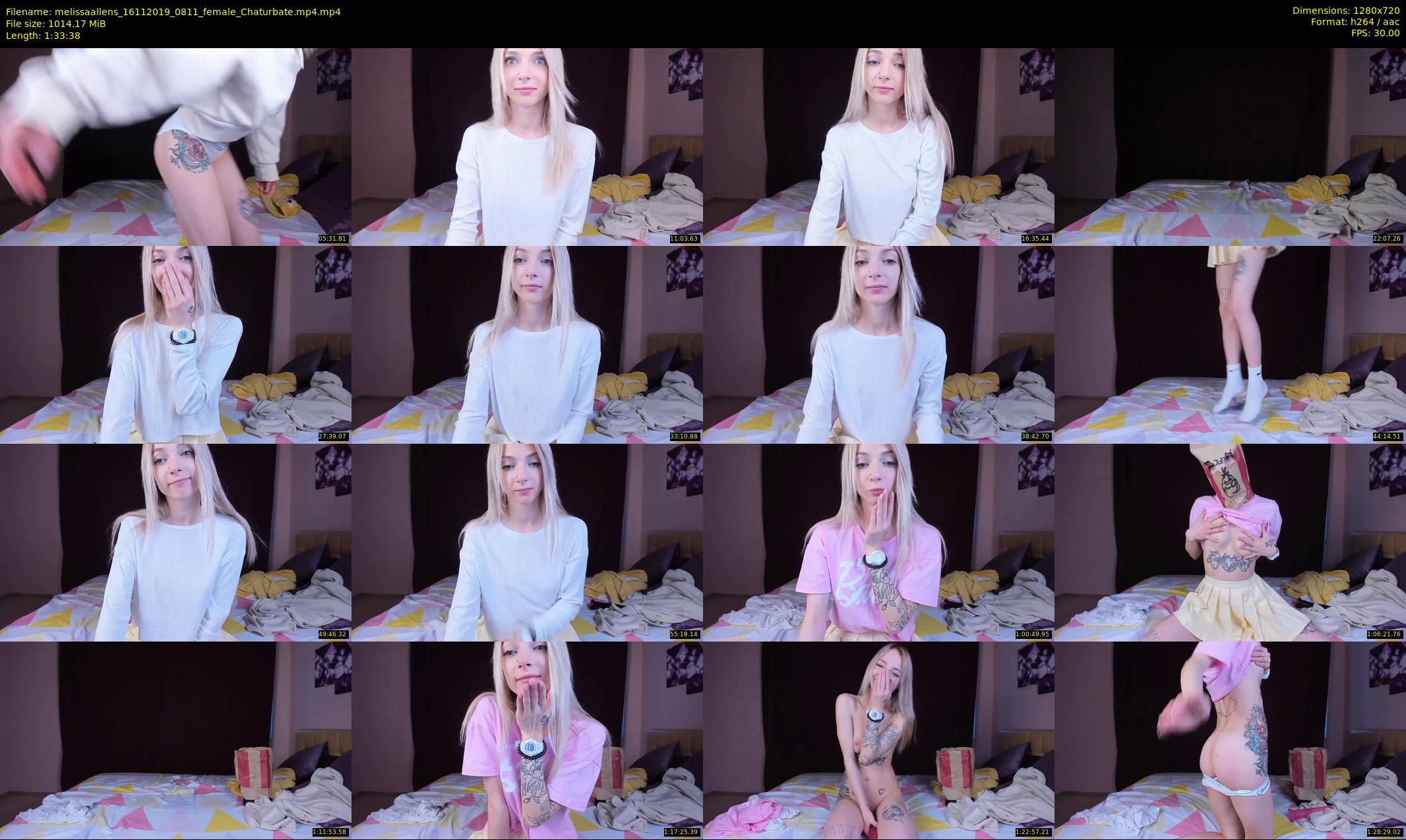 melissaallens — 94 minute Chaturbate female cam show recording, 720p, Nov 16, 2019