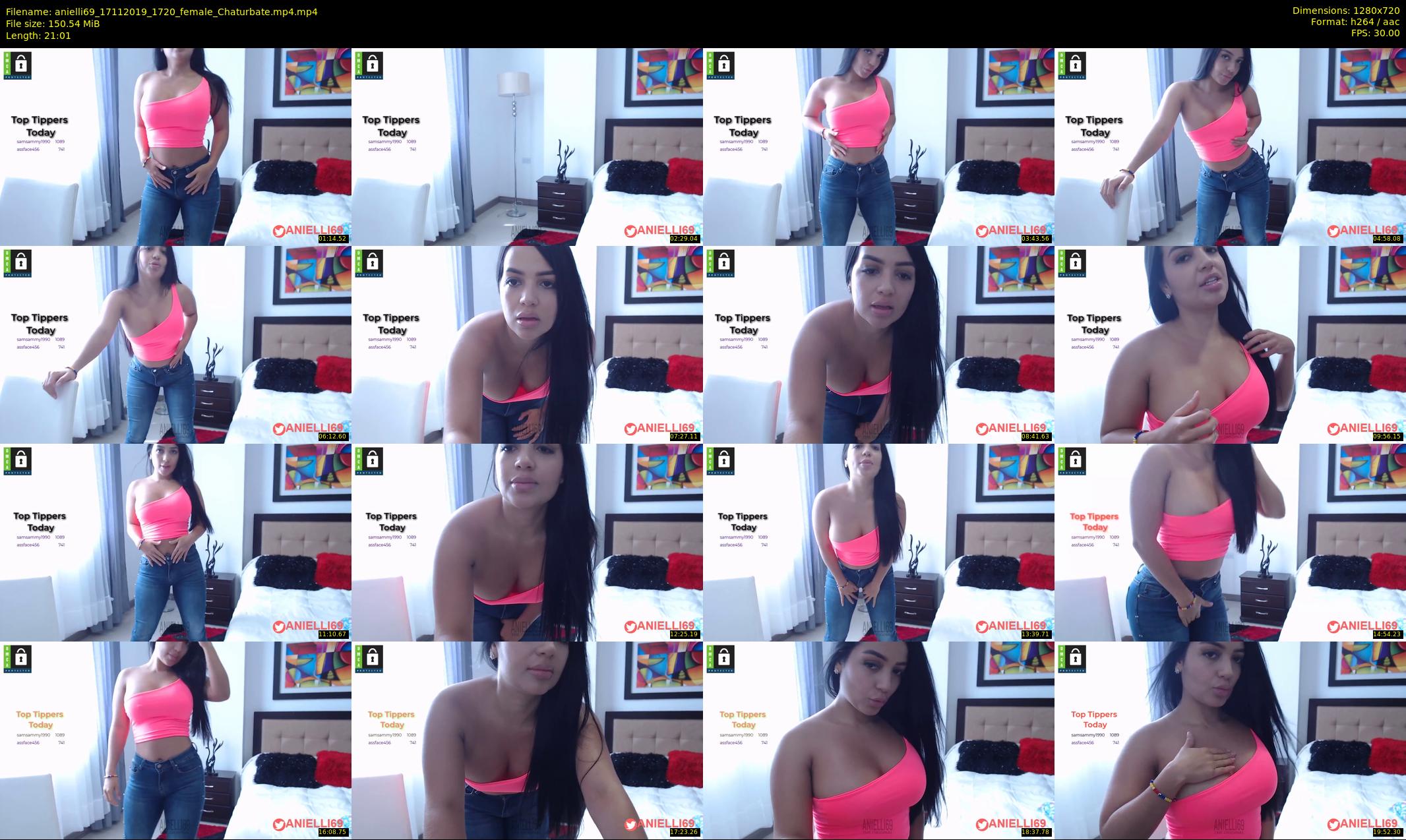 anielli69 — 22 minute Chaturbate female cam show recording, 720p, Nov 17, 2019