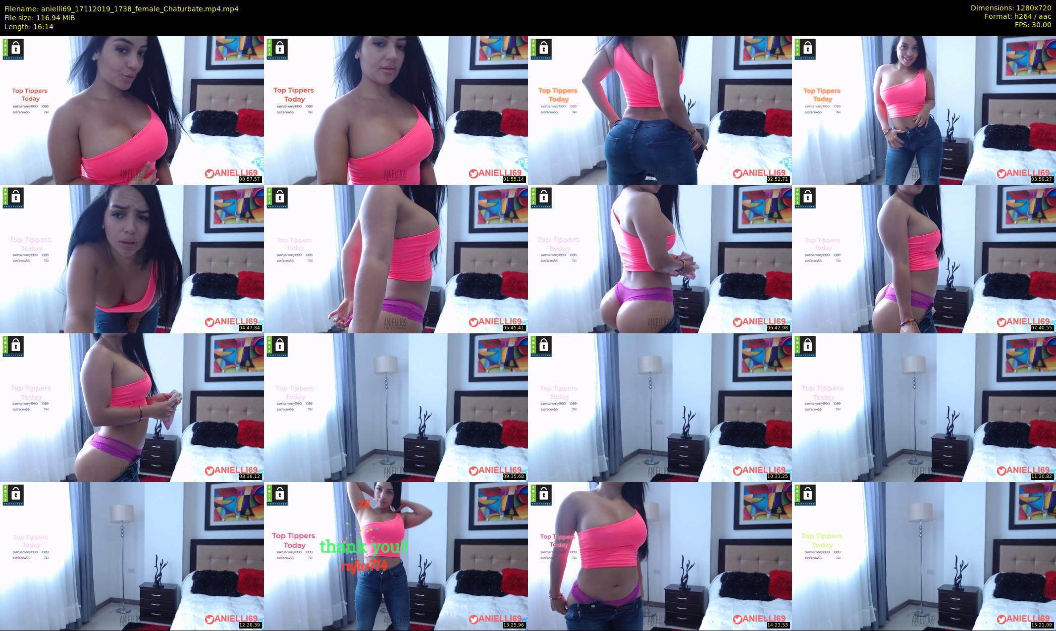 anielli69 — 17 minute Chaturbate female cam show recording, 720p, Nov 17, 2019