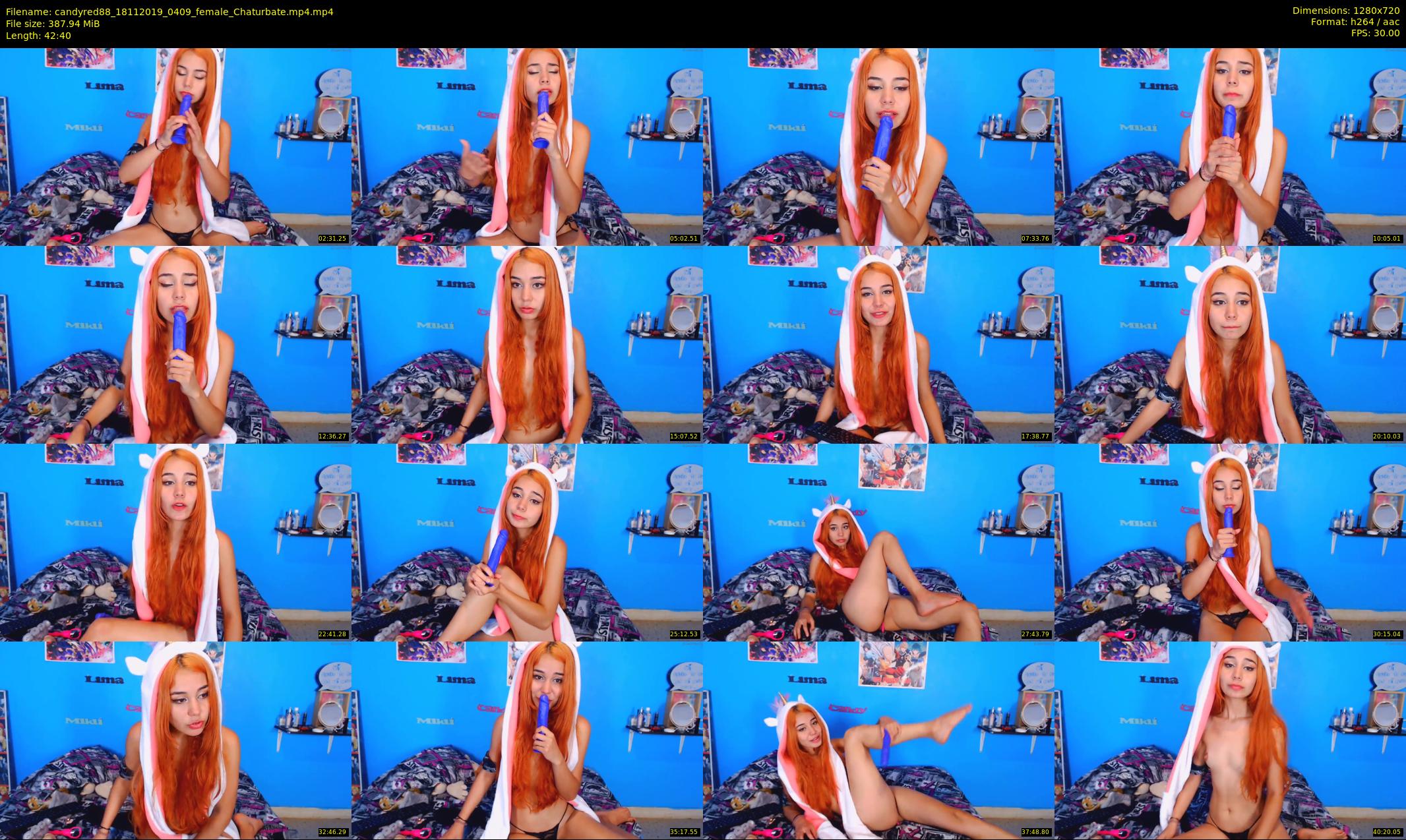 candyred88 — 43 minute Chaturbate female cam show recording, 720p, Nov 18, 2019