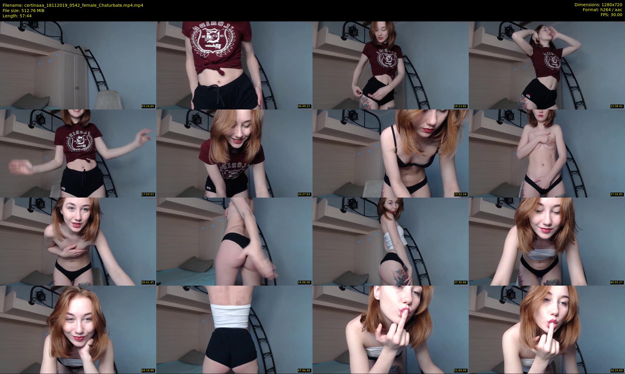 certinaaa — 58 minute Chaturbate female cam show recording, 720p, Nov 18, 2019