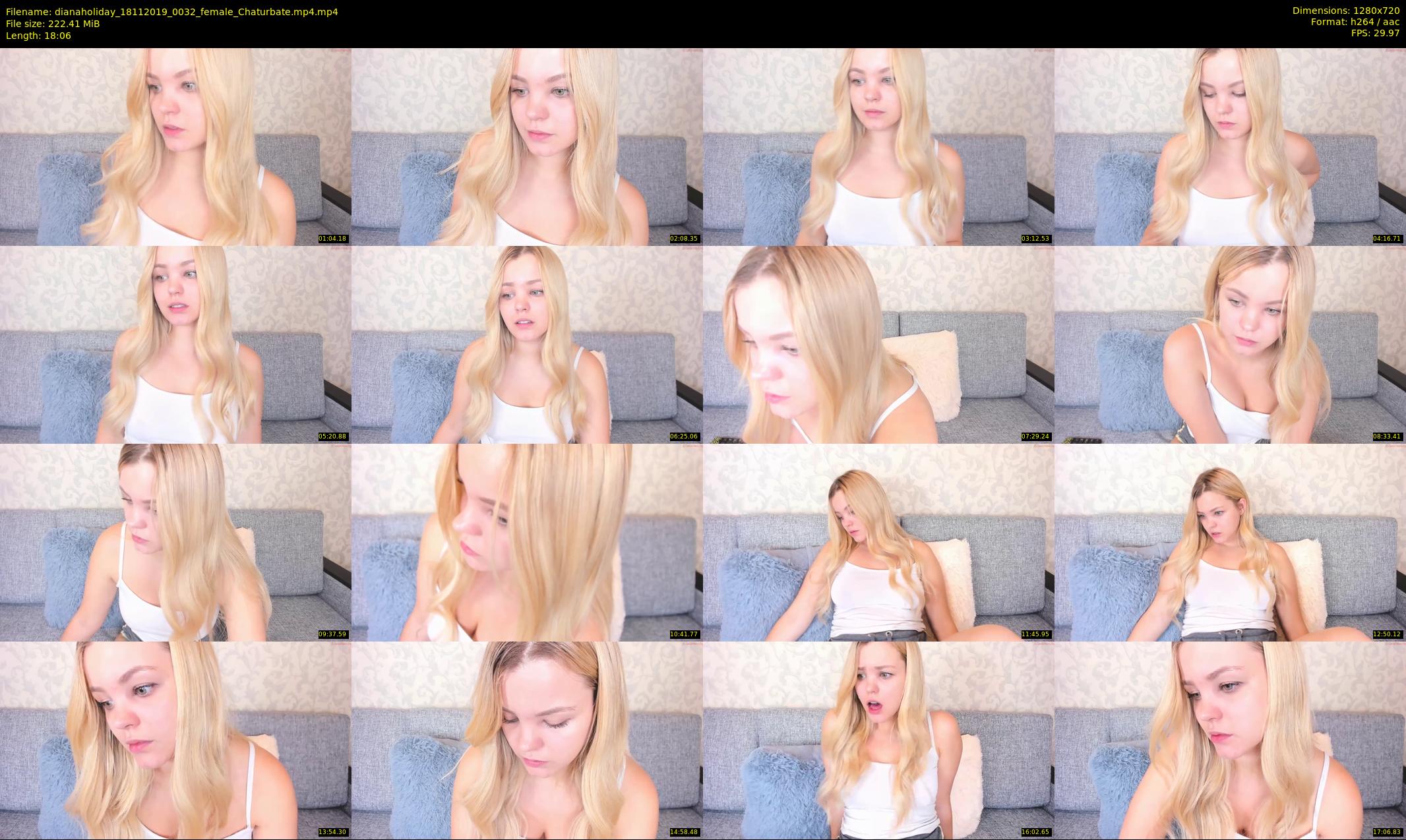 dianaholiday — 19 minute Chaturbate female cam show recording, 720p, Nov 18, 2019