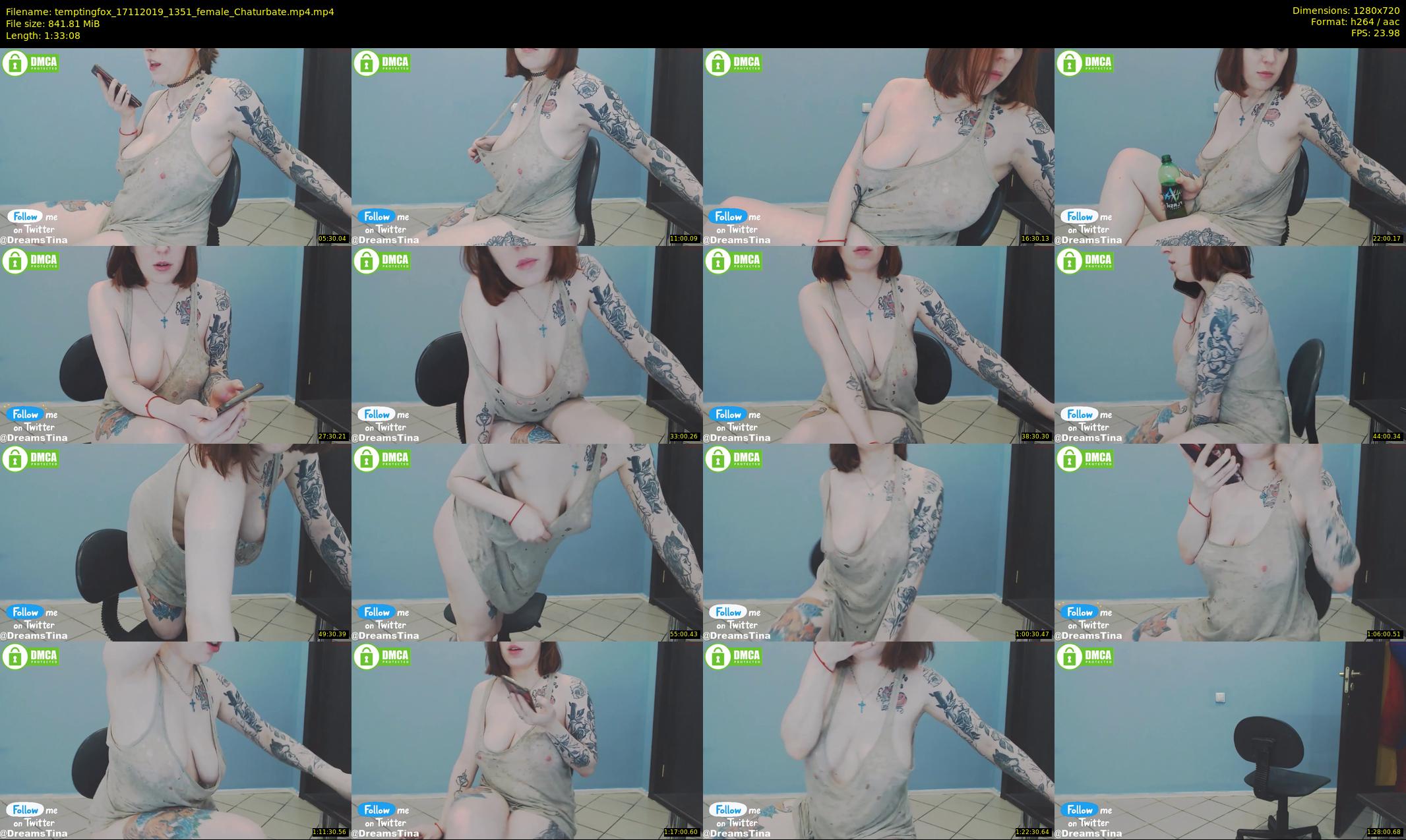 temptingfox — 94 minute Chaturbate female cam show recording, 720p, Nov 17, 2019