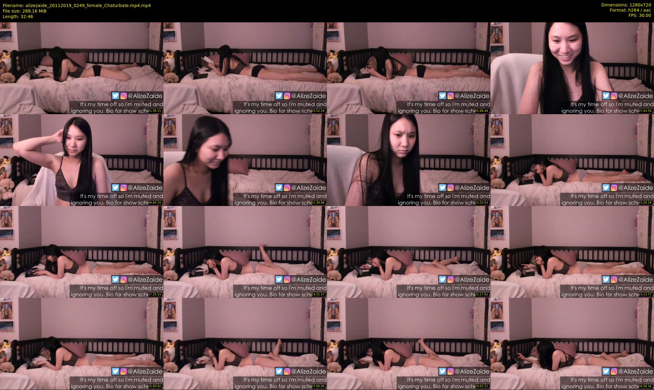 alizezaide — 33 minute Chaturbate female cam show recording, 720p, Nov 20, 2019