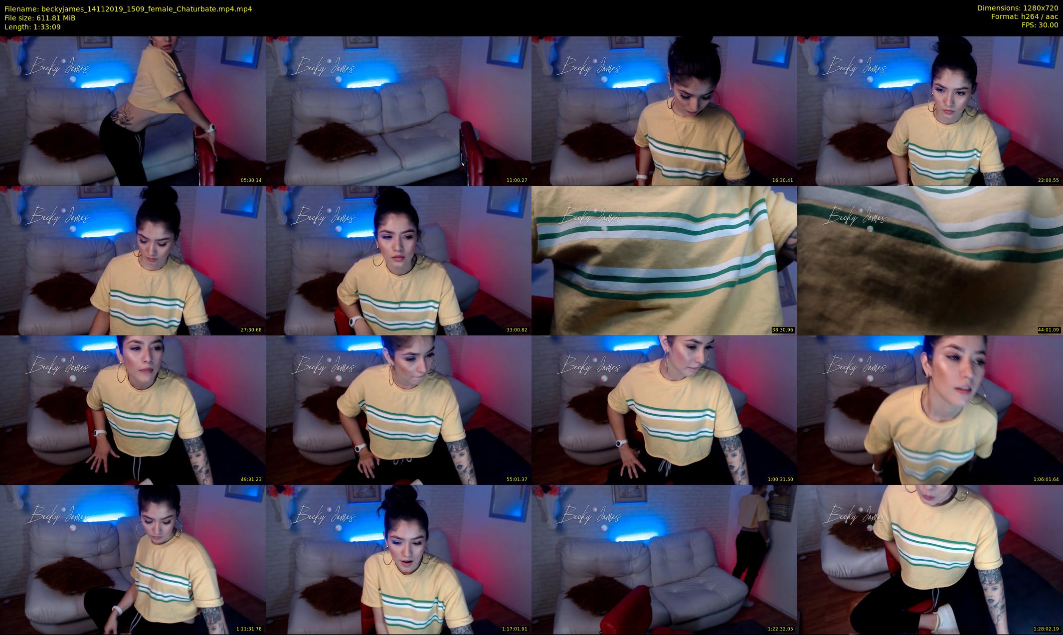 beckyjames — 94 minute Chaturbate female cam show recording, 720p, Nov 14, 2019