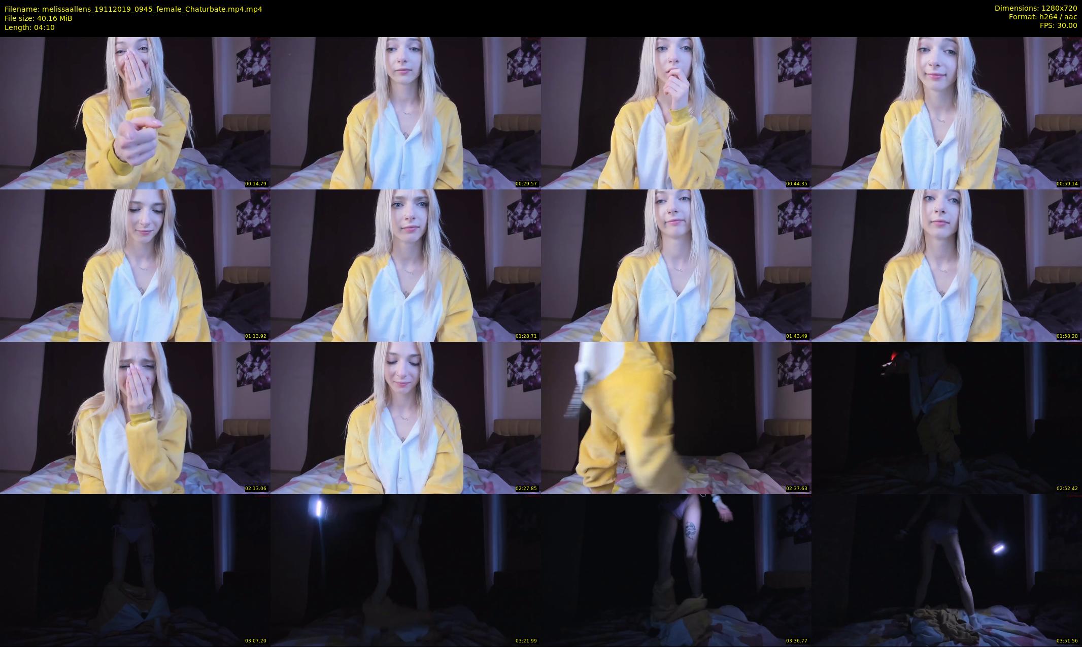 melissaallens — 5 minute Chaturbate female cam show recording, 720p, Nov 19, 2019