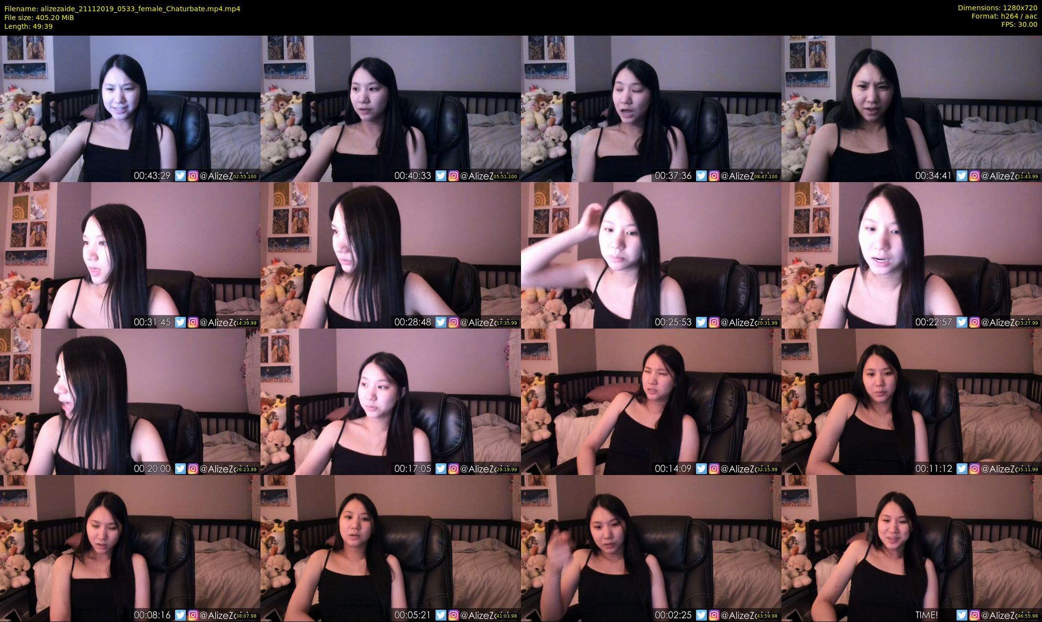 alizezaide — 50 minute Chaturbate female cam show recording, 720p, Nov 21, 2019