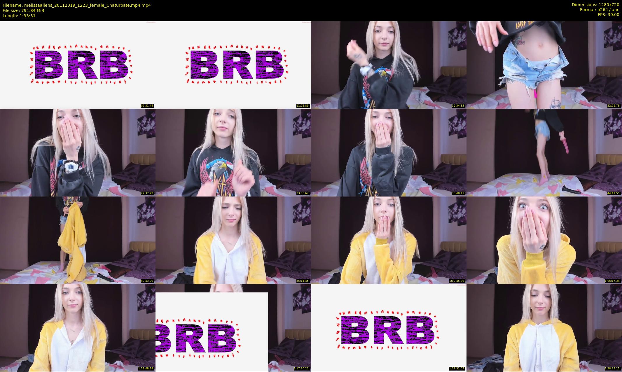 melissaallens — 94 minute Chaturbate female cam show recording, 720p, Nov 20, 2019