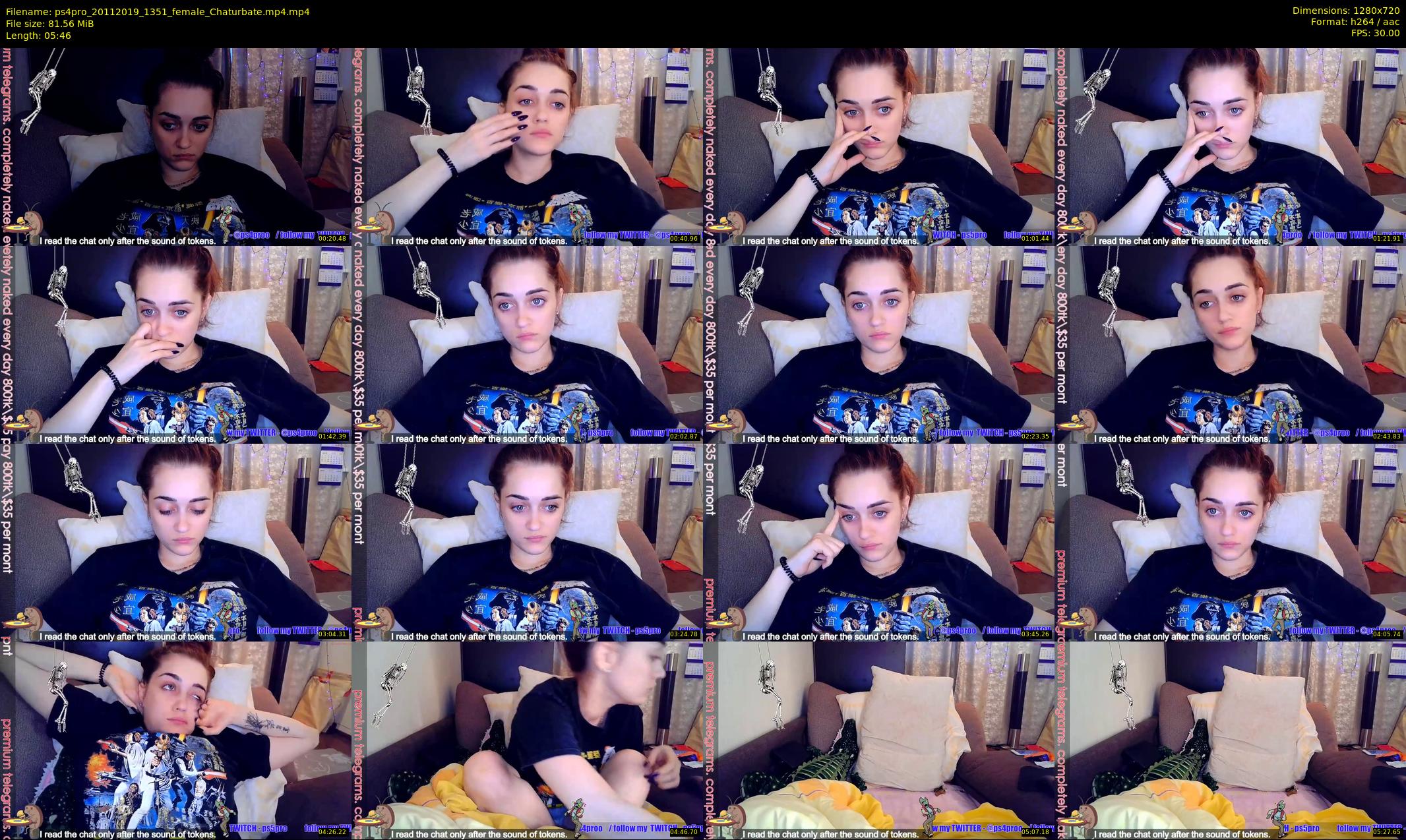 ps4pro — 6 minute Chaturbate female cam show recording, 720p, Nov 20, 2019