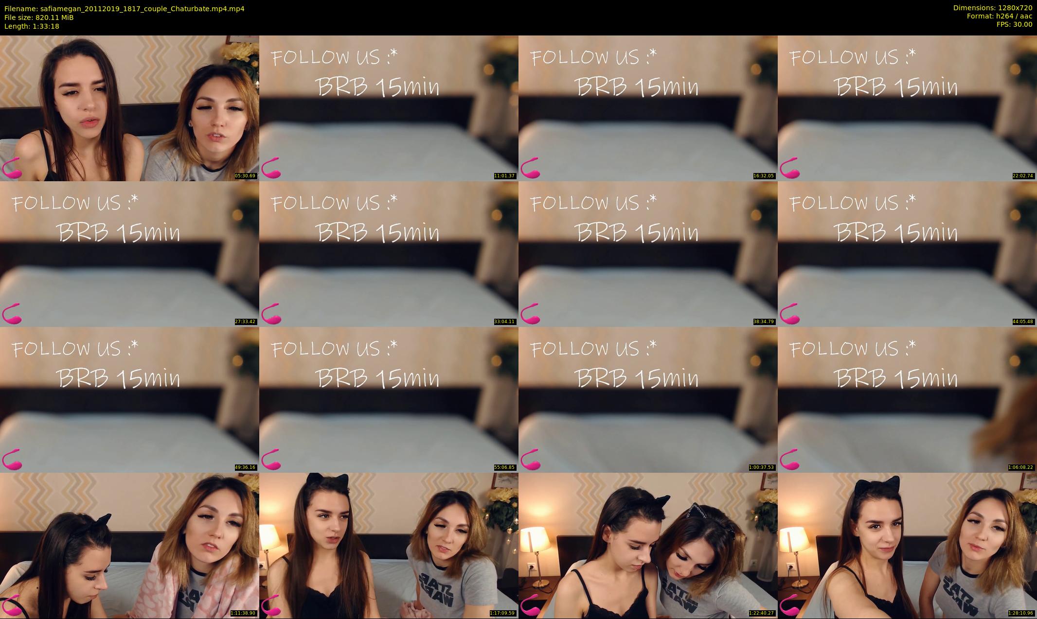 safiamegan — 94 minute Chaturbate couple cam show recording, 720p, Nov 20, 2019