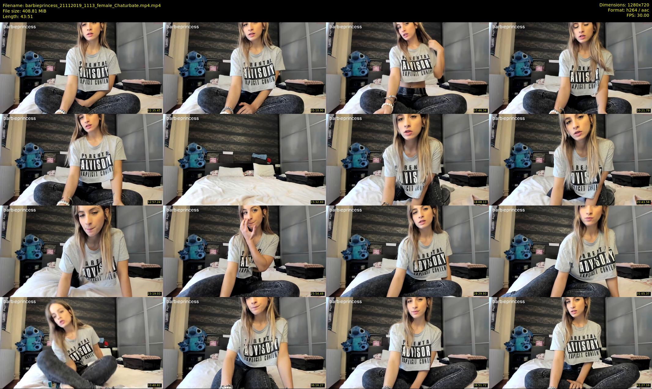 barbieprincess — 44 minute Chaturbate female cam show recording, 720p, Nov 21, 2019