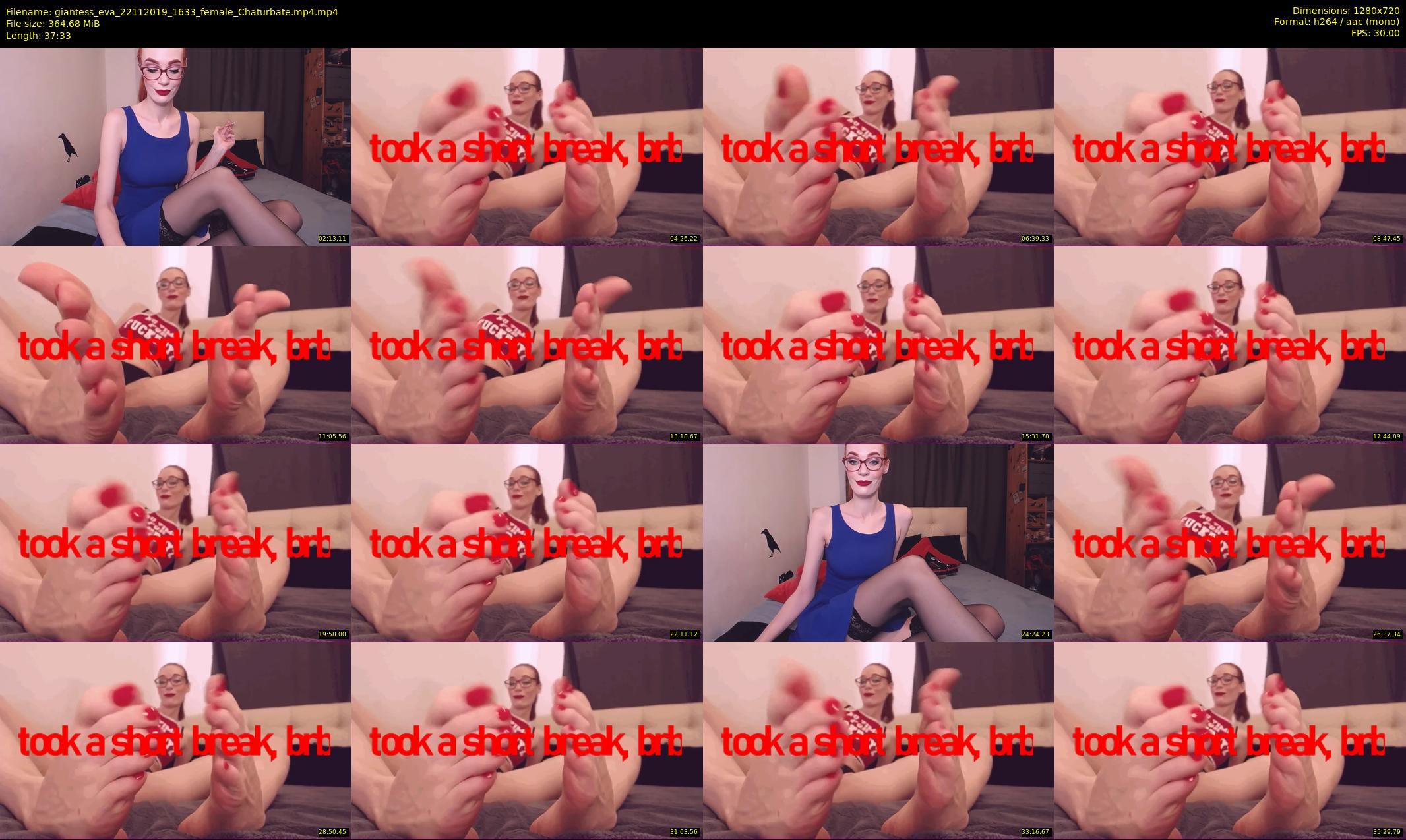 giantess_eva — 38 minute Chaturbate female cam show recording, 720p, Nov 22, 2019