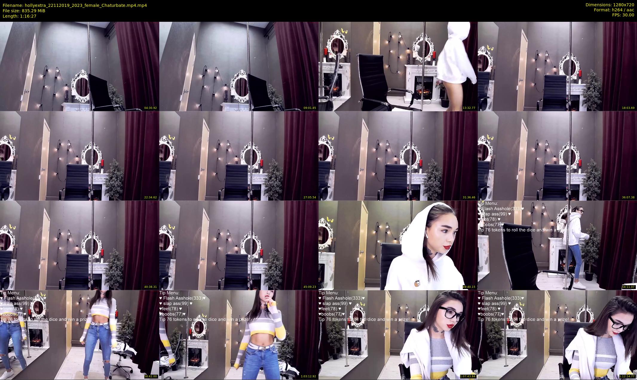 hollyextra — 77 minute Chaturbate female cam show recording, 720p, Nov 22, 2019