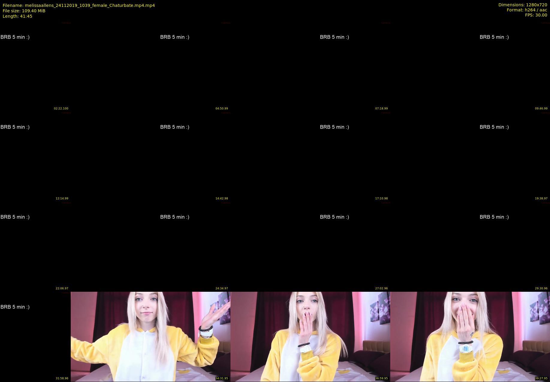 melissaallens — 42 minute Chaturbate female cam show recording, 720p, Nov 24, 2019
