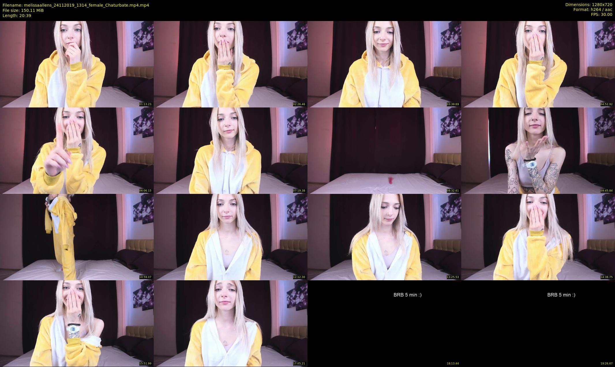 melissaallens — 21 minute Chaturbate female cam show recording, 720p, Nov 24, 2019