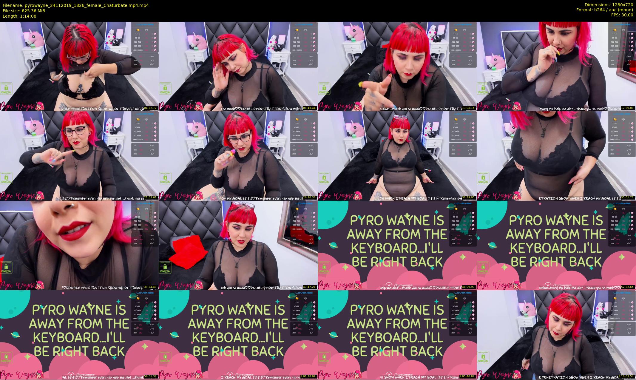pyrowayne — 75 minute Chaturbate female cam show recording, 720p, Nov 24, 2019