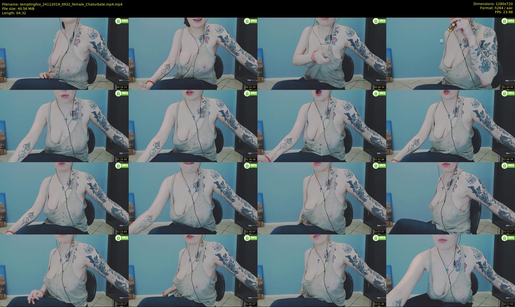 temptingfox — 5 minute Chaturbate female cam show recording, 720p, Nov 24, 2019