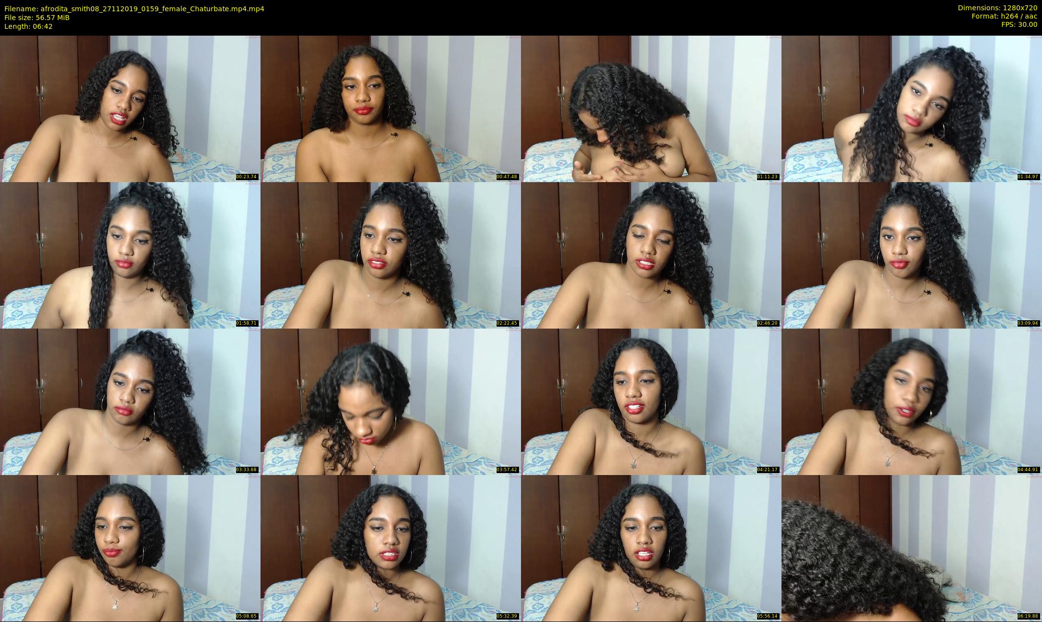 afrodita_smith08 — 7 minute Chaturbate female cam show recording, 720p, Nov 27, 2019