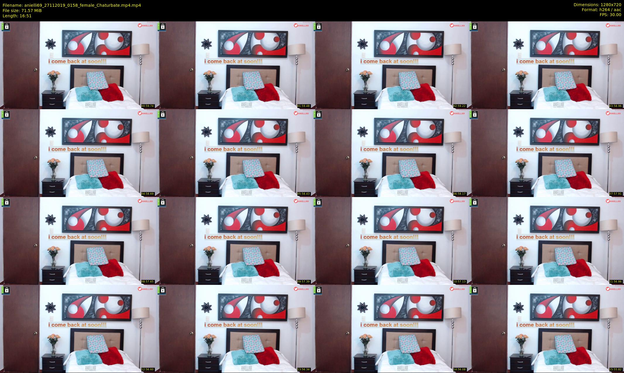 anielli69 — 17 minute Chaturbate female cam show recording, 720p, Nov 27, 2019