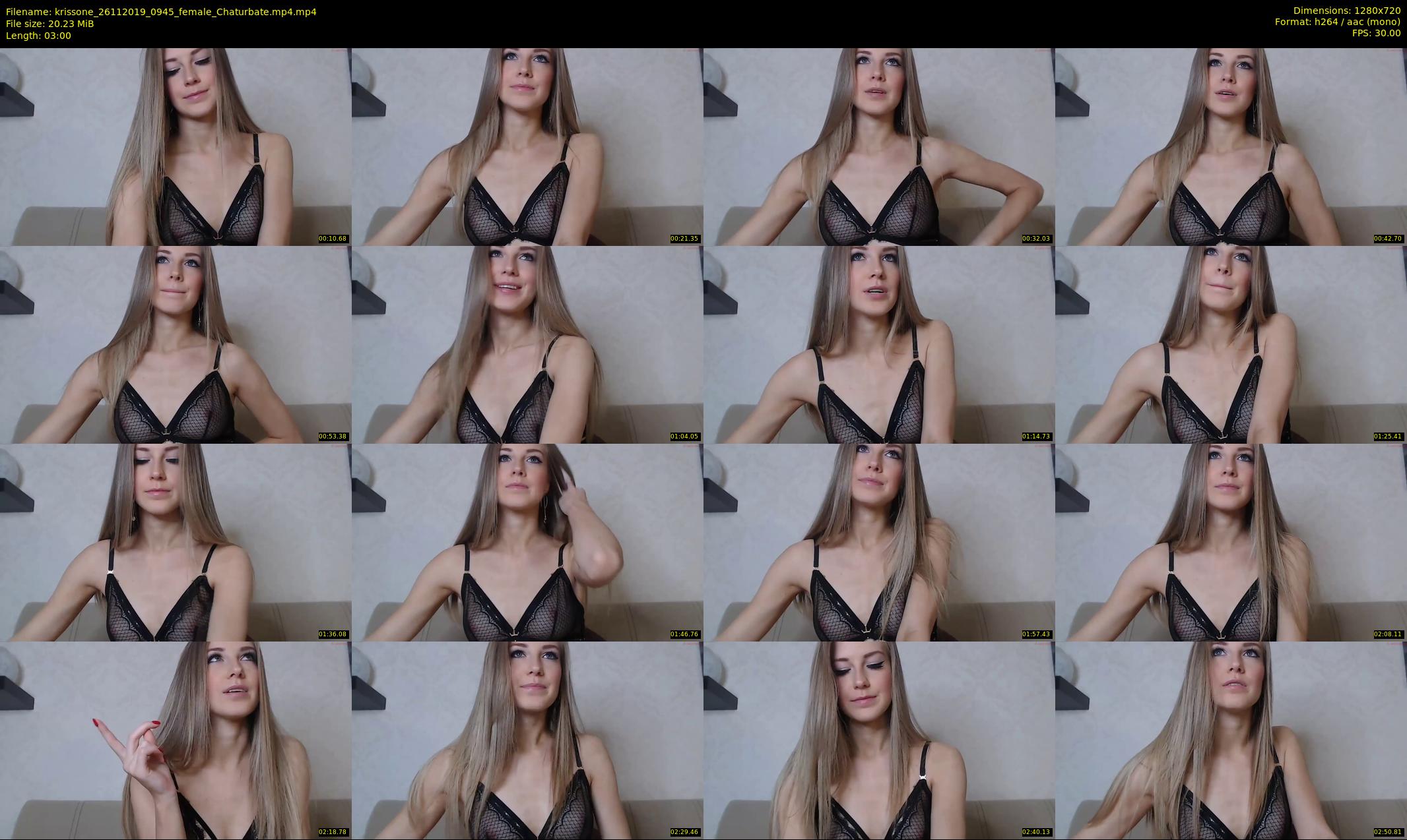 krissone — 3 minute Chaturbate female cam show recording, 720p, Nov 26, 2019