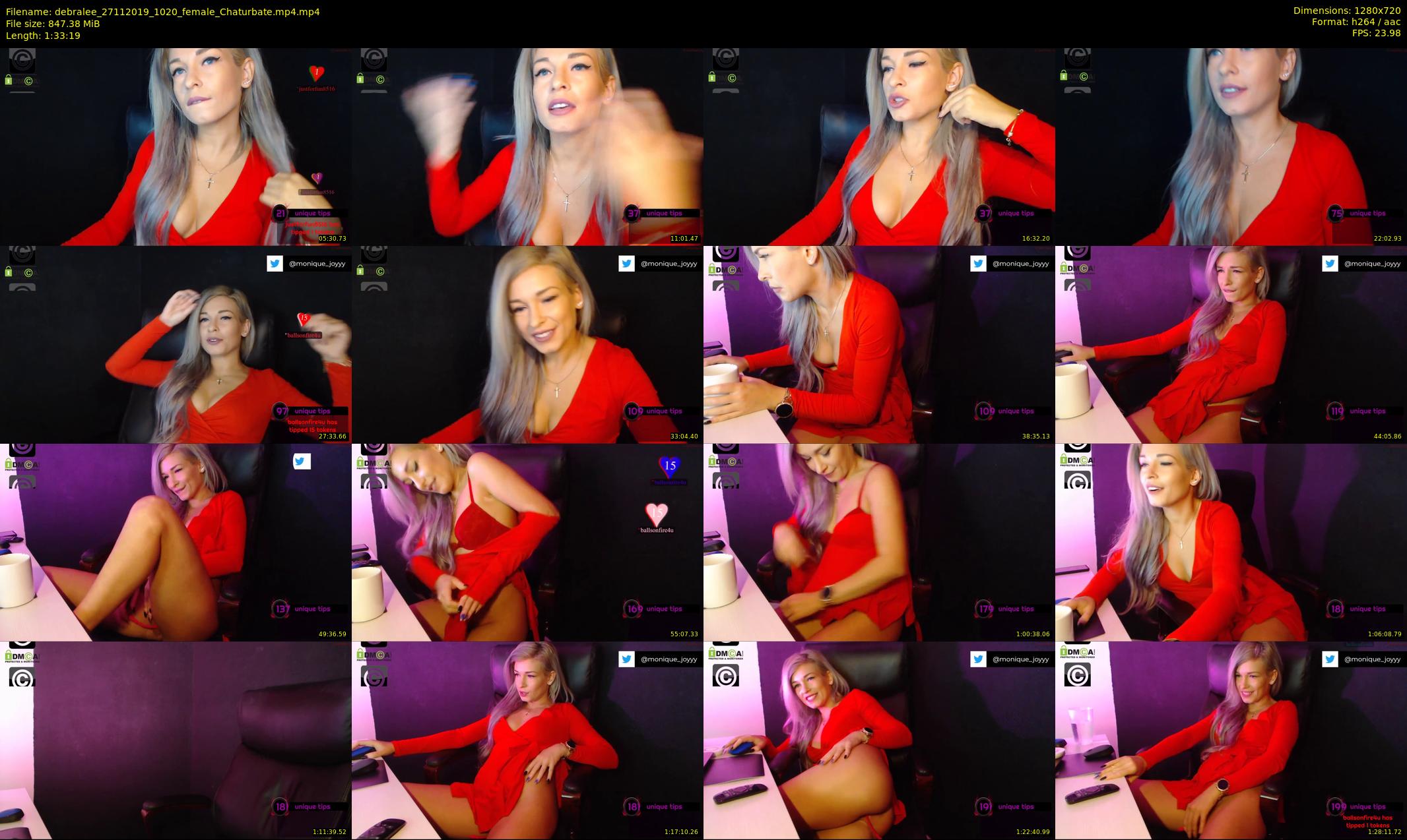 debralee — 94 minute Chaturbate female cam show recording, 720p, Nov 27, 2019