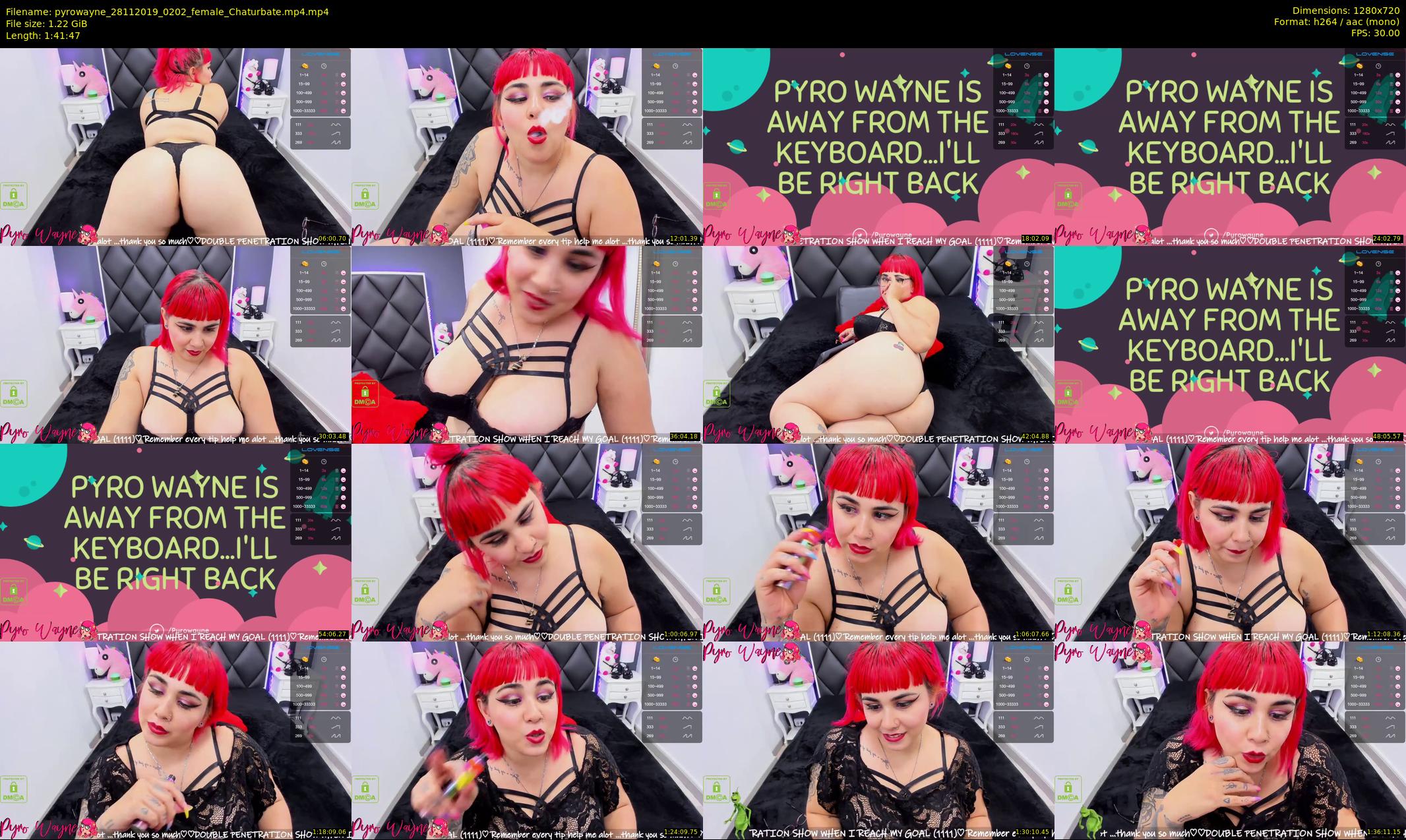 pyrowayne — 102 minute Chaturbate female cam show recording, 720p, Nov 28, 2019