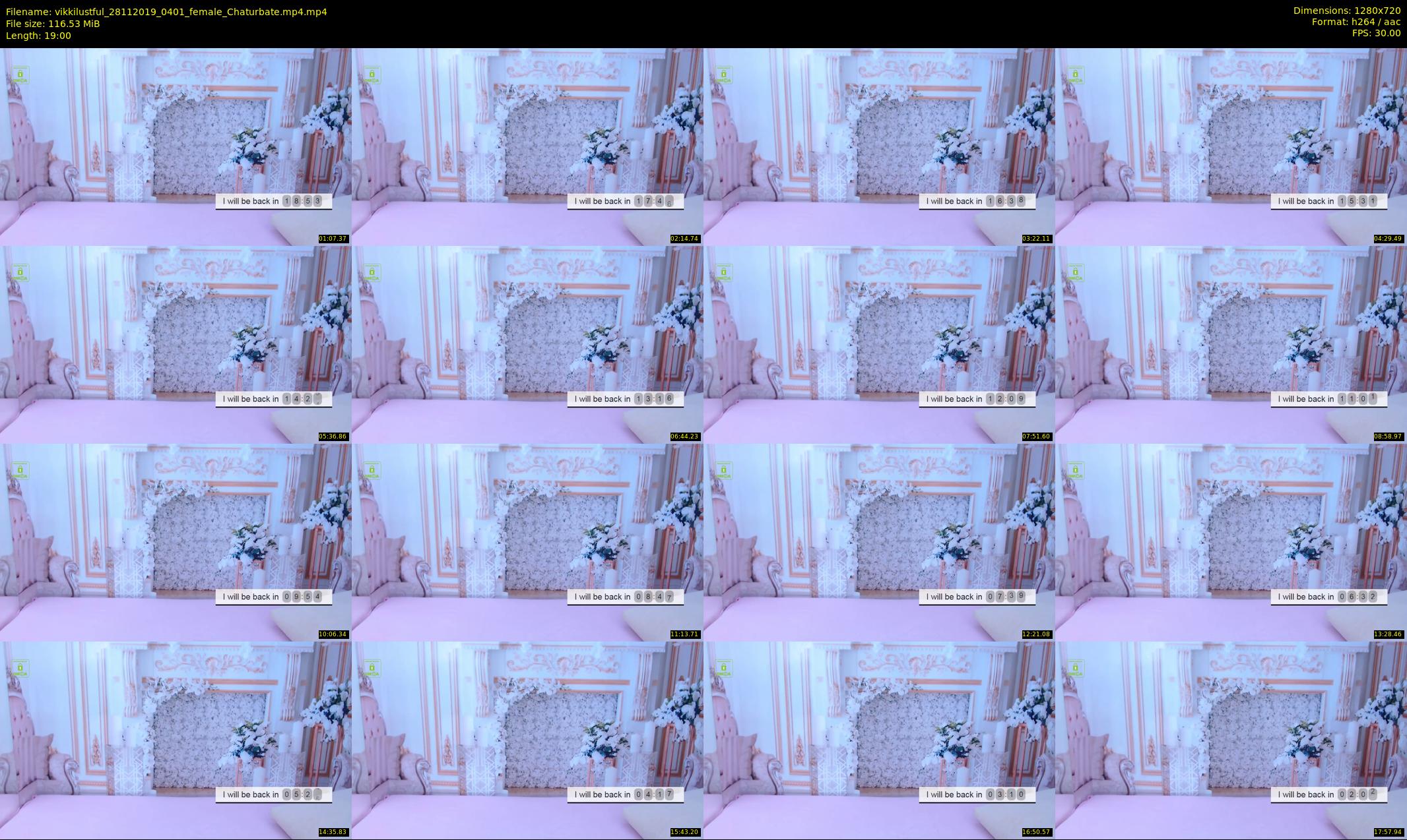 vikkilustful — 19 minute Chaturbate female cam show recording, 720p, Nov 28, 2019