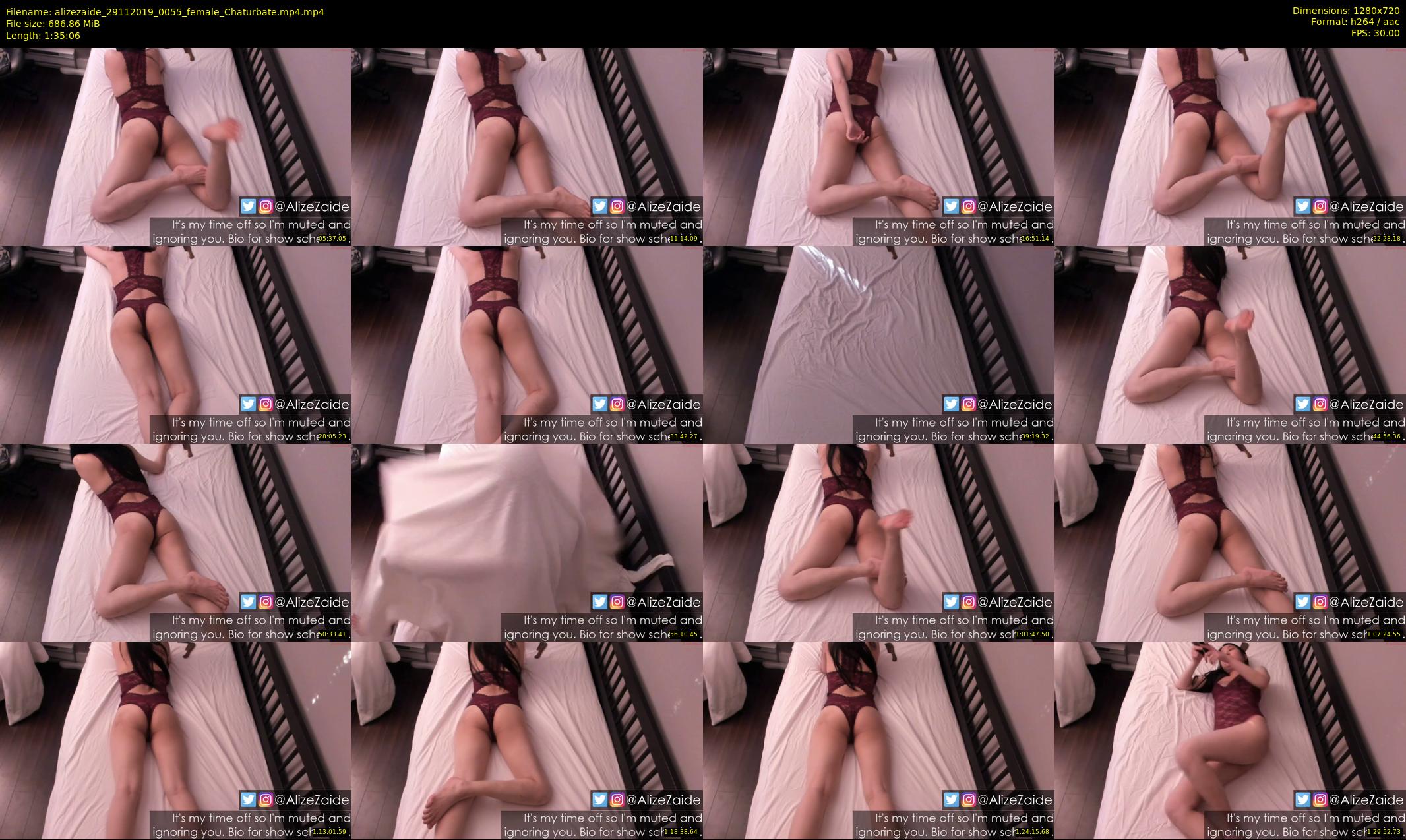 alizezaide — 96 minute Chaturbate female cam show recording, 720p, Nov 29, 2019