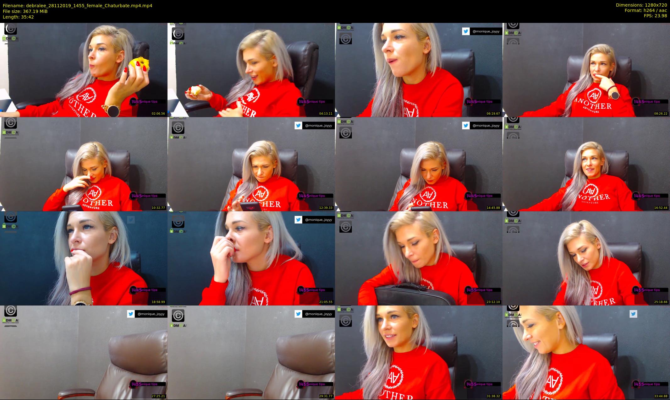 debralee — 36 minute Chaturbate female cam show recording, 720p, Nov 28, 2019
