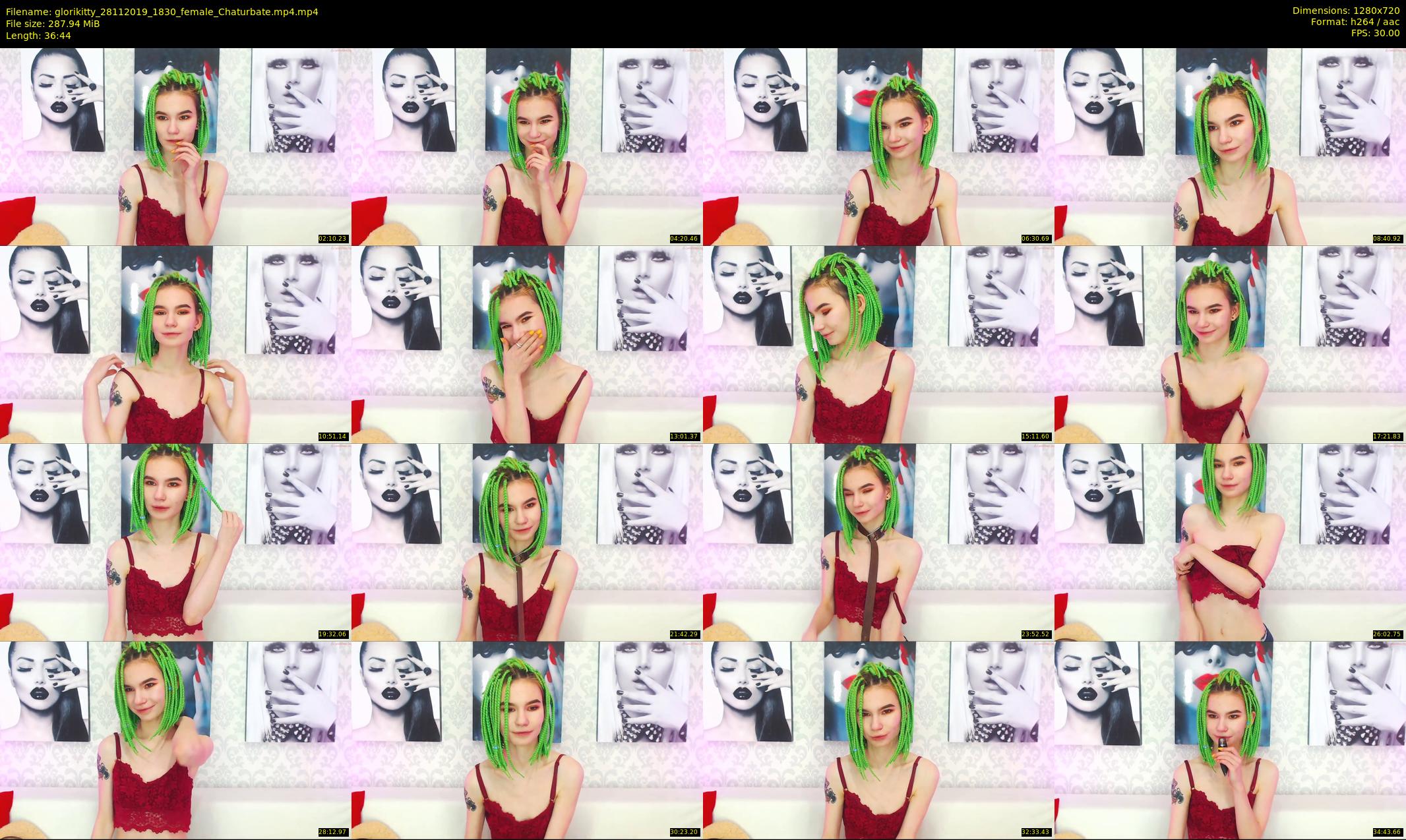 glorikitty — 37 minute Chaturbate female cam show recording, 720p, Nov 28, 2019