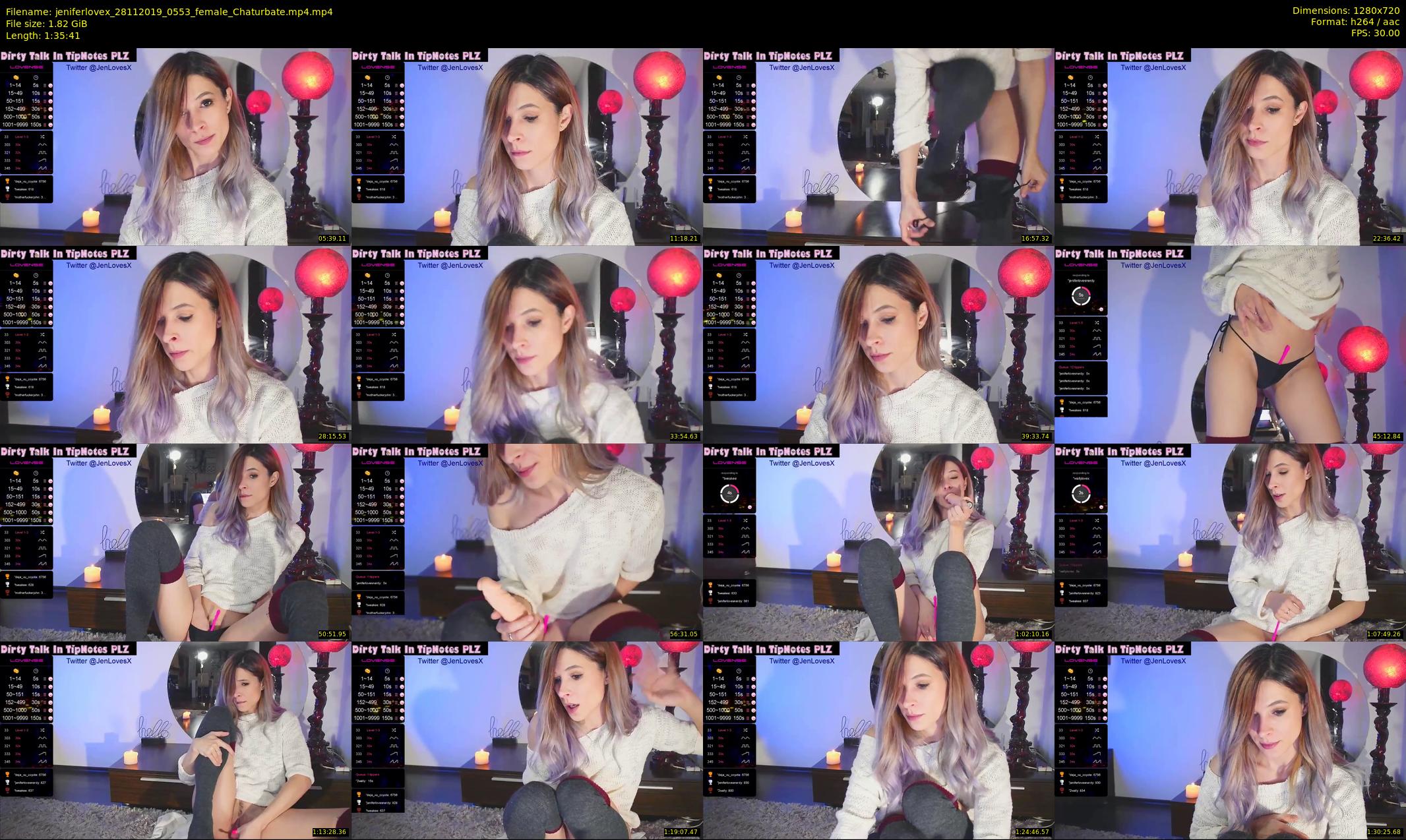 jeniferlovex — 96 minute Chaturbate female cam show recording, 720p, Nov 28, 2019