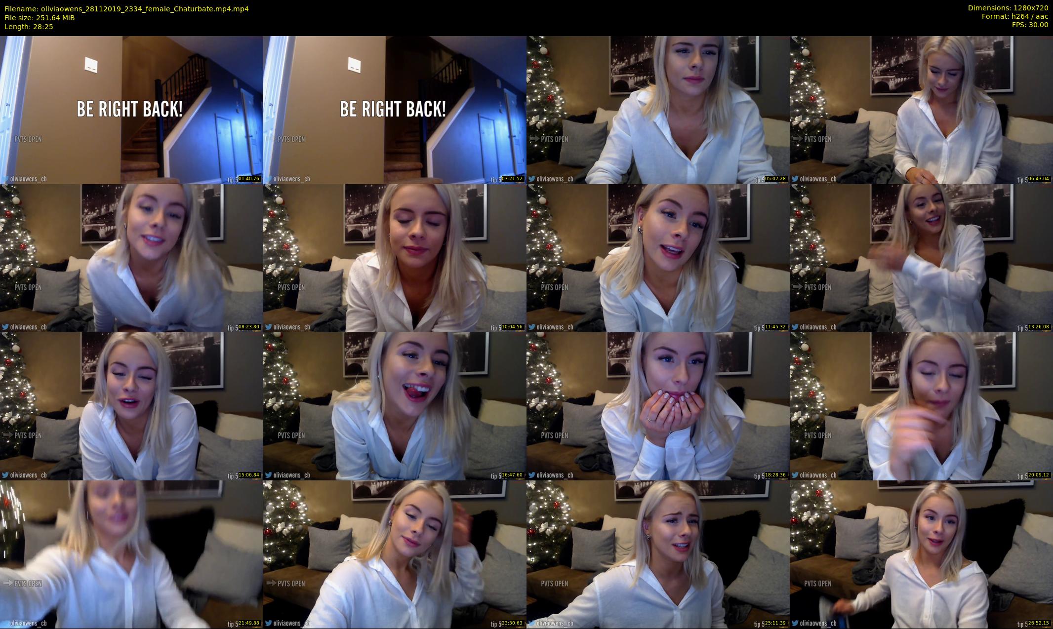 oliviaowens — 29 minute Chaturbate female cam show recording, 720p, Nov 28, 2019